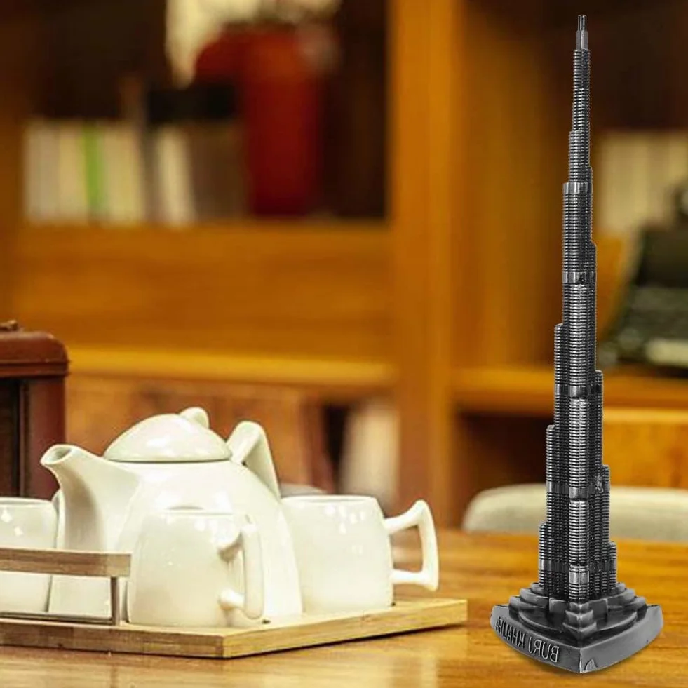 Wieża Burj Khalifa, szary model wieży Dubaju, stop platerowany do sypialni domowej