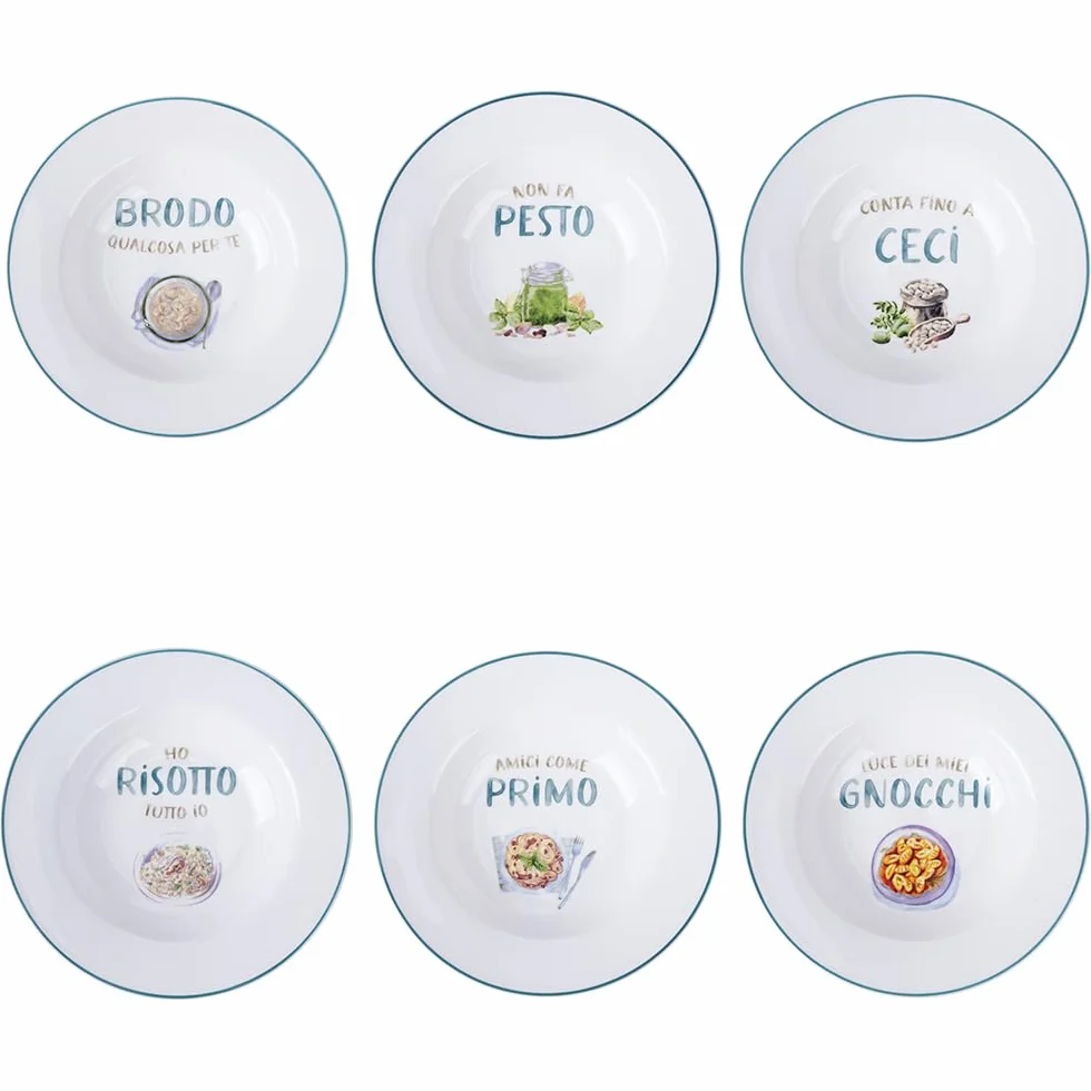 Zestaw 6 talerzy do zupy, 23 cm, porcelana New Bone China, Le Travisate
