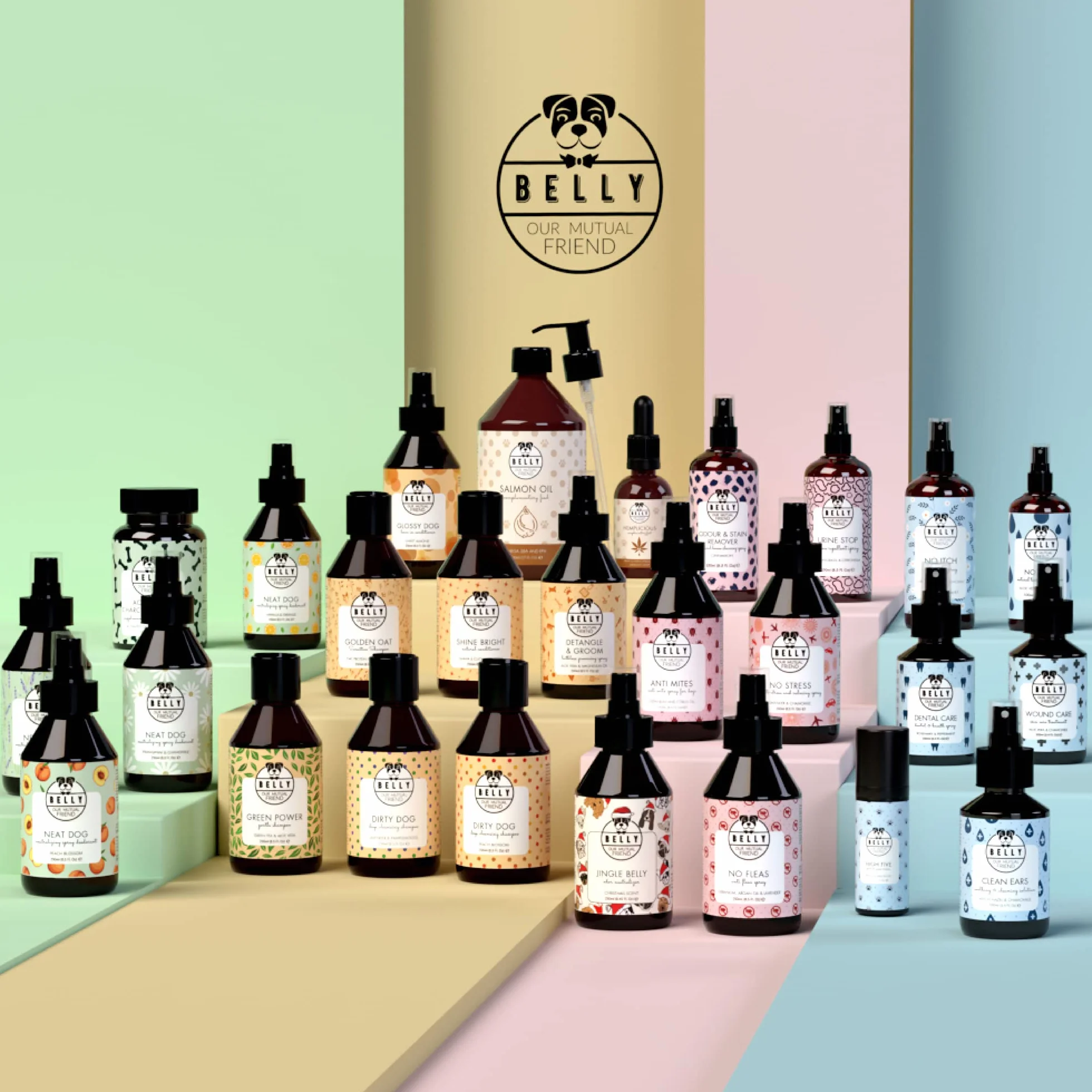 Odstraszacz psów Belly Spray do wnętrz - Odstraszacz psów na zewnątrz - Odstraszacz psich odchodów, wszystkie powierzchnie - Eliminuje zapach psich odchodów, 250ml