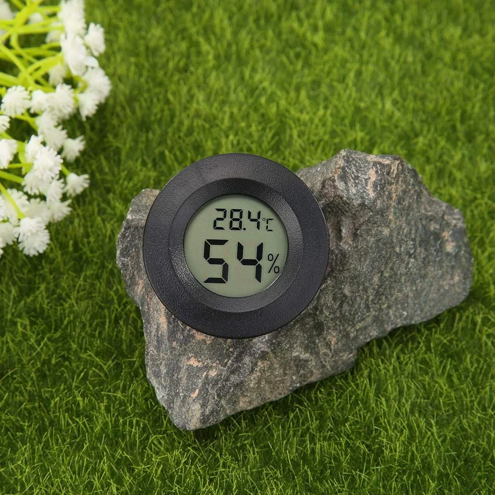 2-Pak Mini Termometr Do Zamrażarki, Higrometr Do Cygara, Elektroniczny Czujnik Temperatury Wilgotności, Wbudowany Q-UD01, Czarny