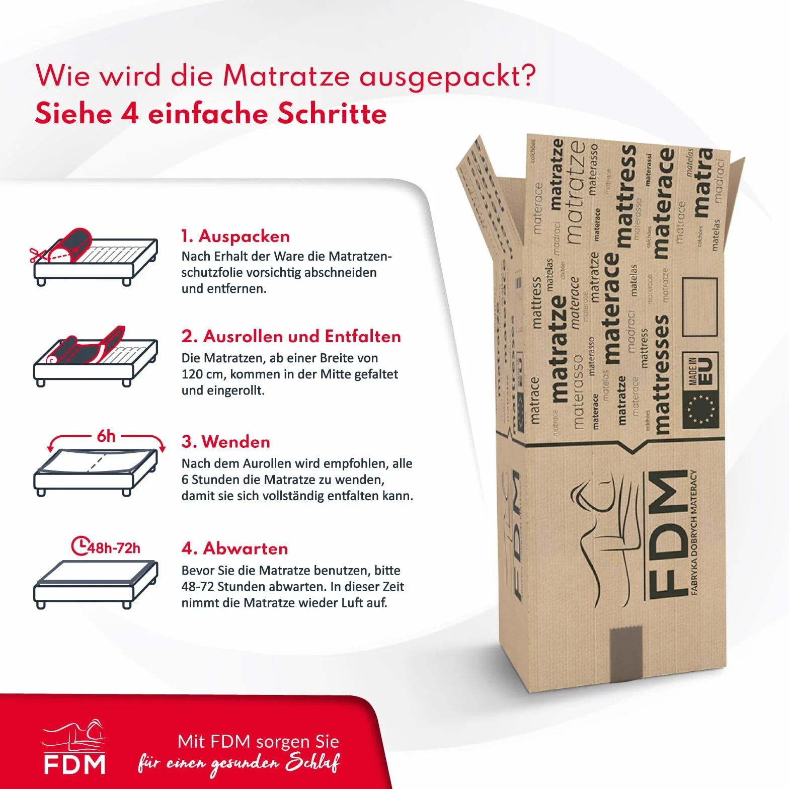 FDM Select MAX Podwójny materac 160 x 200 cm, zimna pianka, wysokość 24 cm, stopień twardości H3 i H4, pianka Visco, Öko-Tex, nadaje się dla alergików, poszewka z dżerseju nadaje się do prania