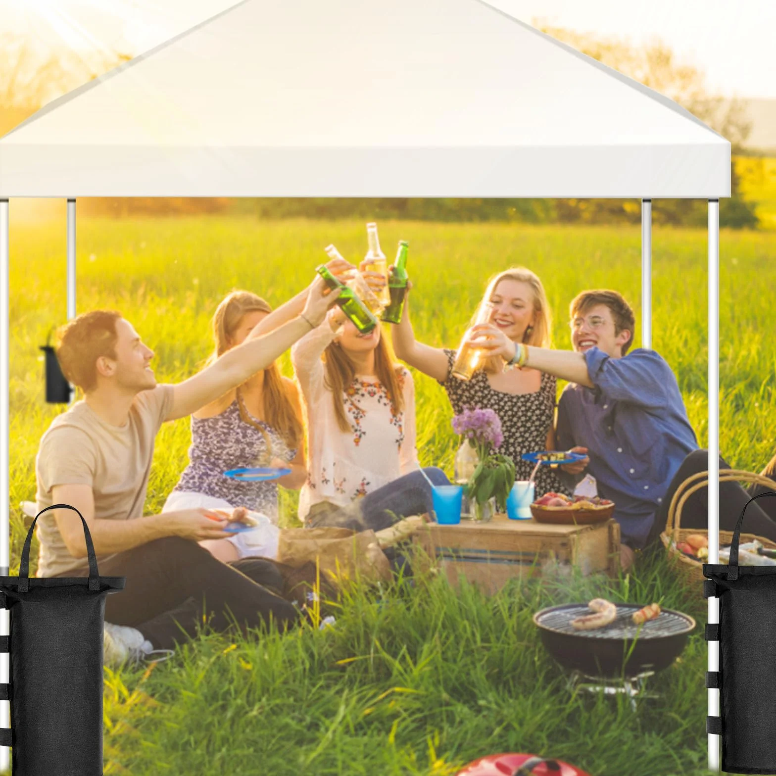 Ciężar do altany, 4 szt. Ciężar do zasłon 1680D Oxford Super Wodoodporna Tkanina Paltana na Altanę Namiot Outdoor Pergola (15 x 50cm)