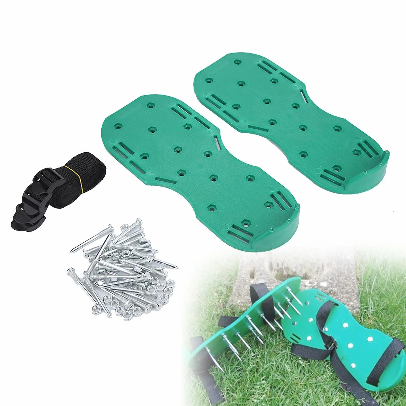 Łatwe do Przenoszenia Buty do Gwoździ do Trawy, Aerator do Trawnika, Buty do Paznokci, Buty z Kolcami do Trawnika Wykonane z Wysokiej ści Tworzywa Sztucznego PP do Trawnika