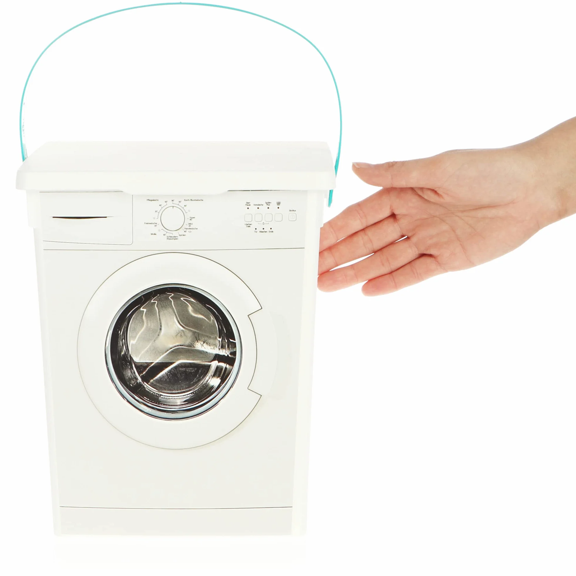 COM-FOUR® pojemnik na detergent wykonany z tworzywa sztucznego pochodzacego z recyklingu - pudelko do przechowywania z pokrywka - do przechowywania detergentu, tabletek, krazków i saszetek
