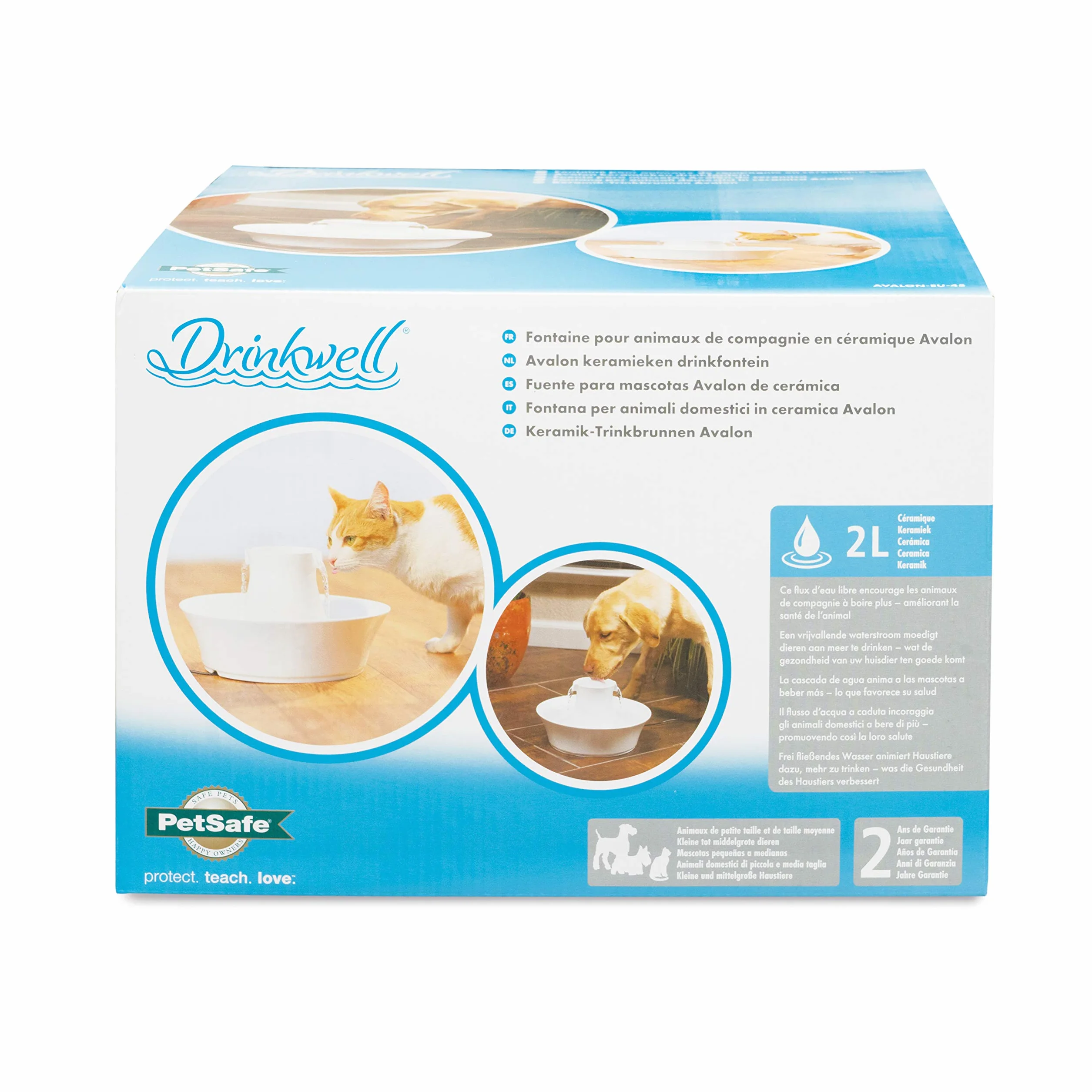 PetSafe Drinkwell Ceramiczna fontanna do picia Avalon 2 L biała
