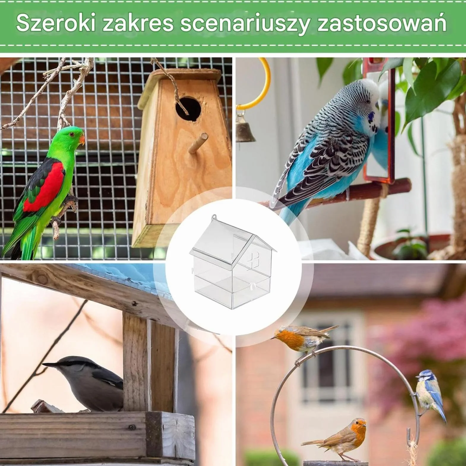 Acrylic Bird Bath for Cage, Large No-Leak Bathtub, Drawer-Style Easy-Clean Design for Cockatiels Small Birds