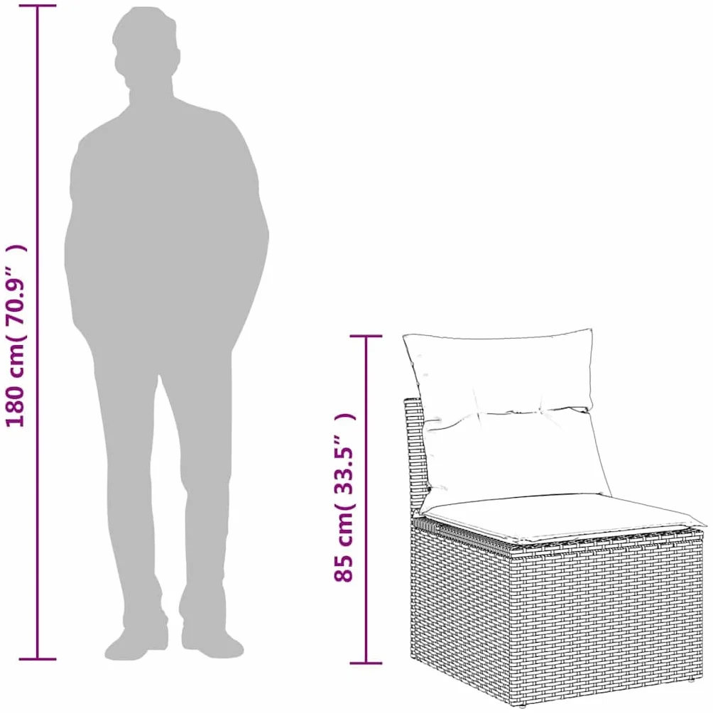 vidaXL 2-cz. sofa ogrodowa z poduszkami, beżowy, rattan PE i akacja, kanapa ogrodowa, zestaw wypoczynkowy, kanapa do ogrodu, kanapa modułowa
