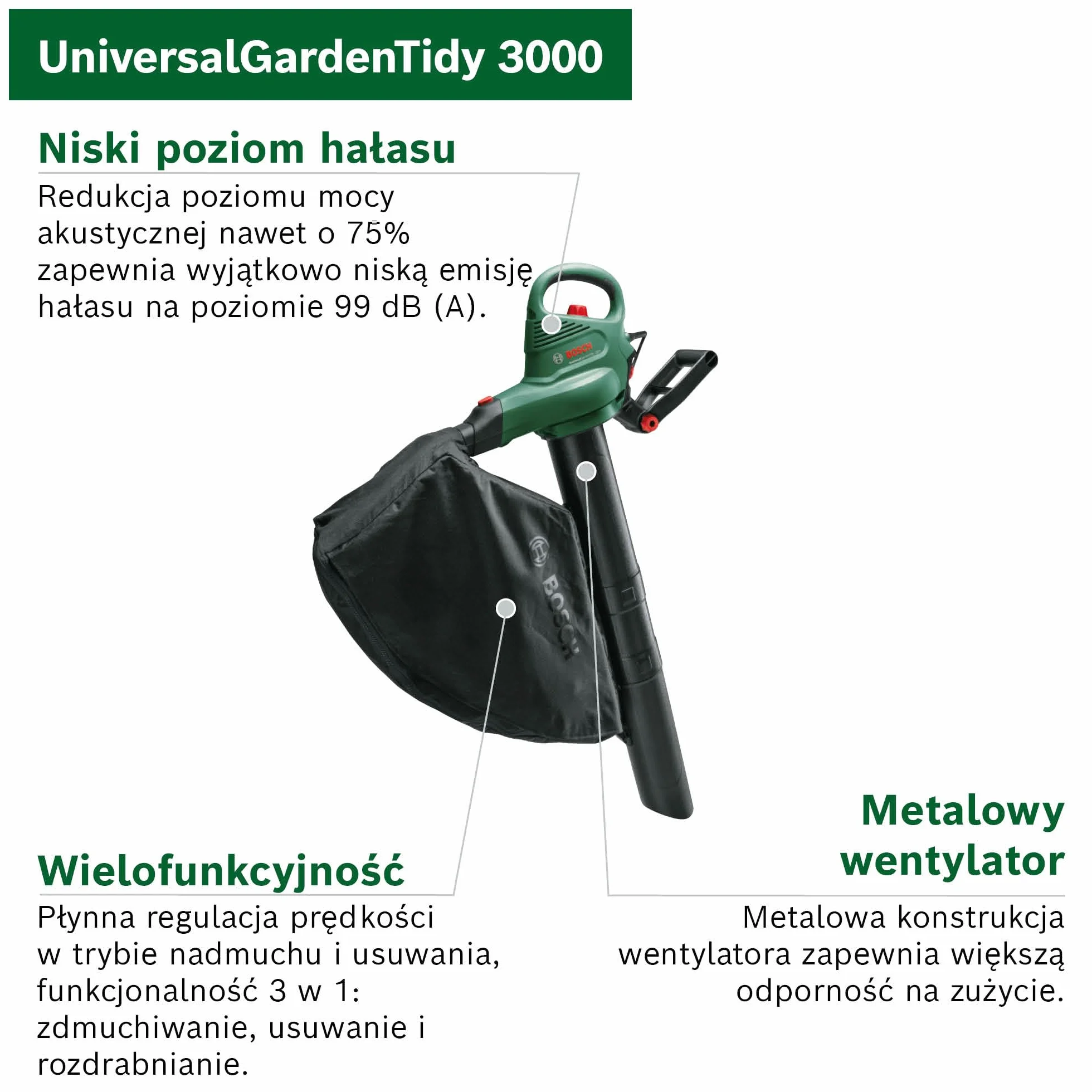 Bosch Home And Garden Odkurzacz Ogrodowy, Universal GardenTidy 3000