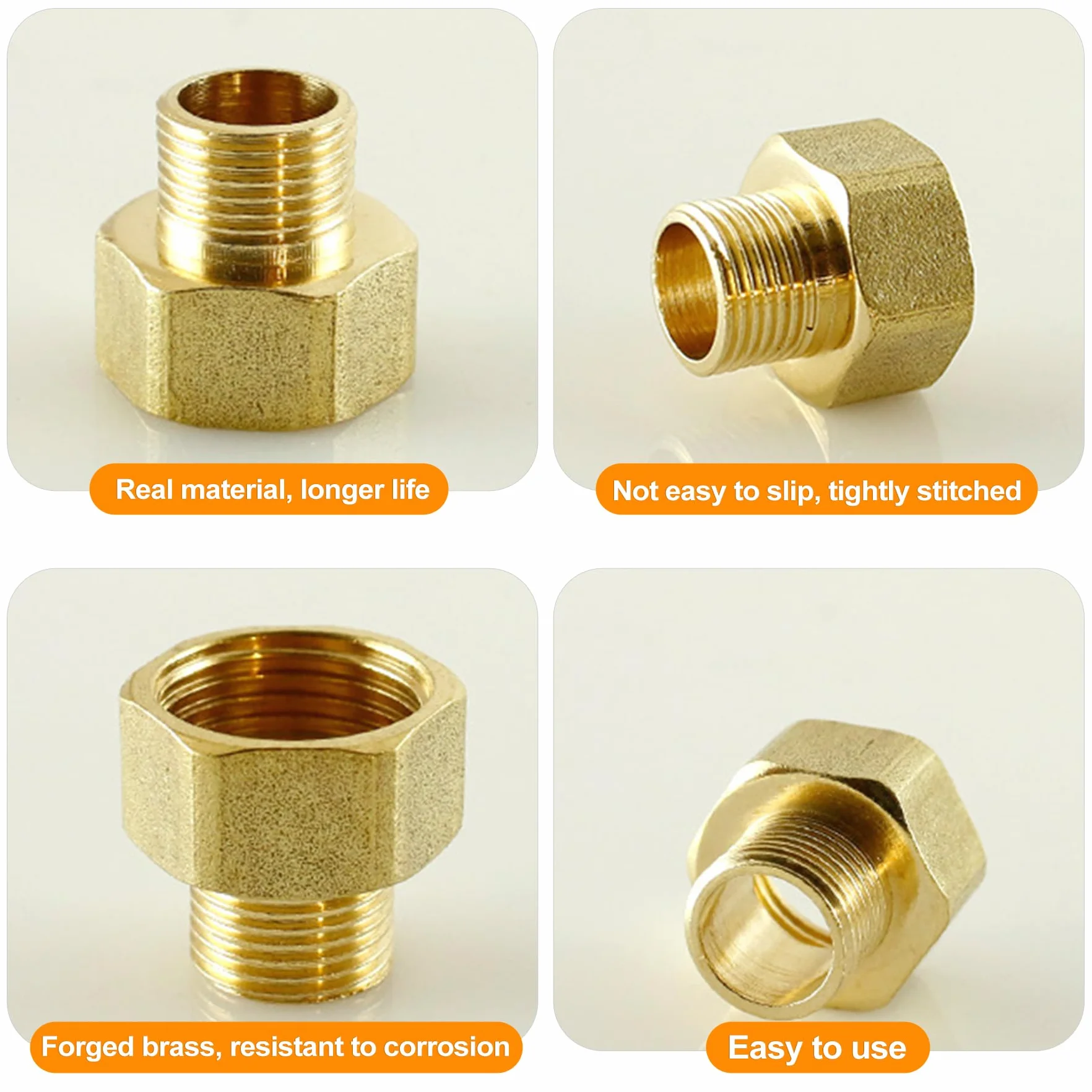 Adapter do gazu 1/2 na 1/4, adapter przyłącza gazu, zestaw adapterów do butli gazowych Europa, adapter do węża gazowego, adapter do butli gazowych
