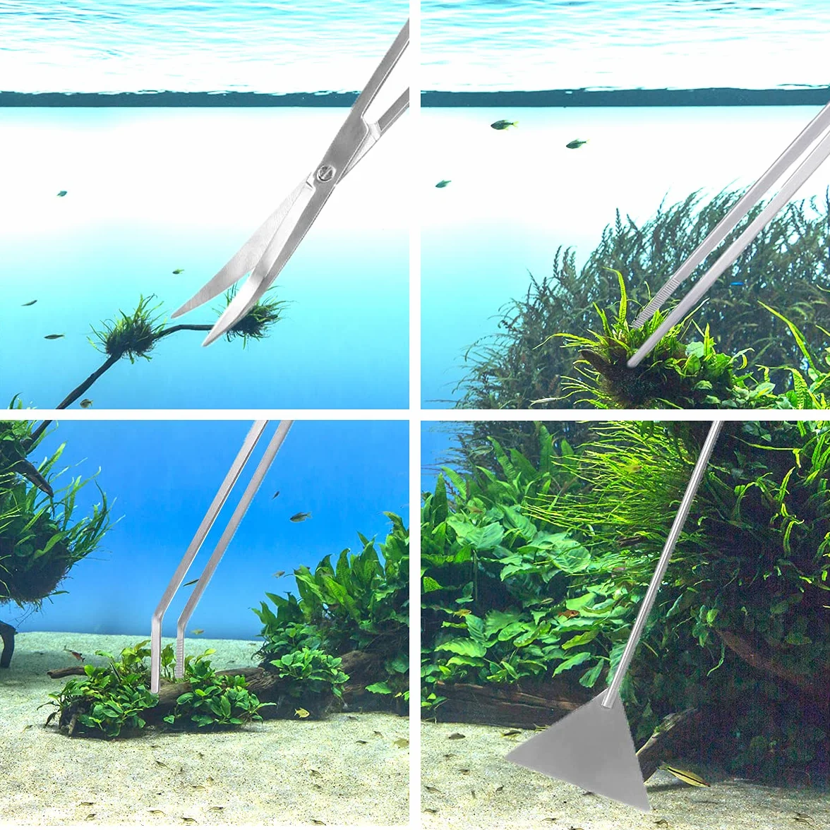 Capetsma Aquascaping Tools, długie narzędzia ze stali nierdzewnej, zestaw startowy do akwarium