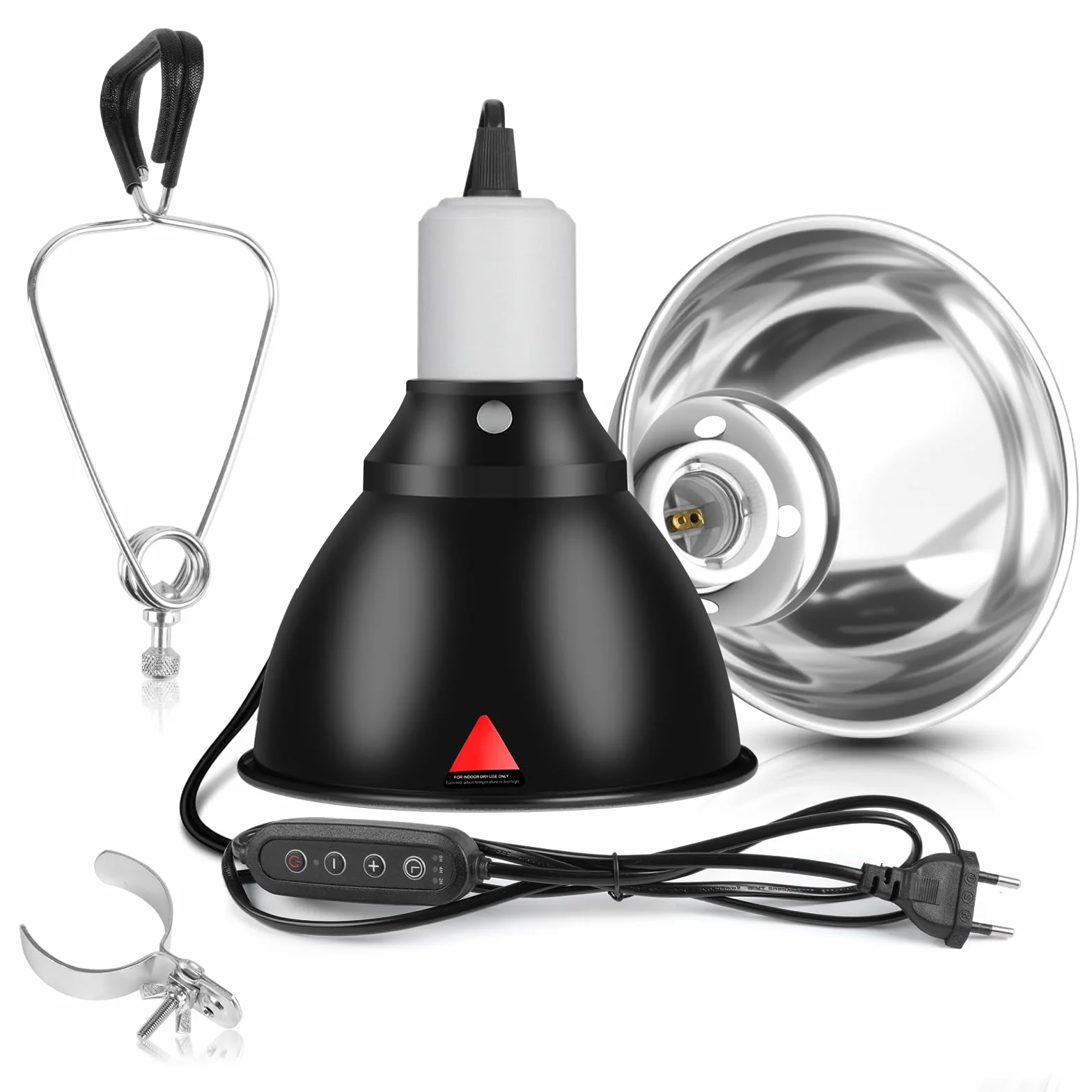 HOTUT Reptile Dome Terrarium, aluminiowa lampa reflektorowa E27 15 cm 100 W