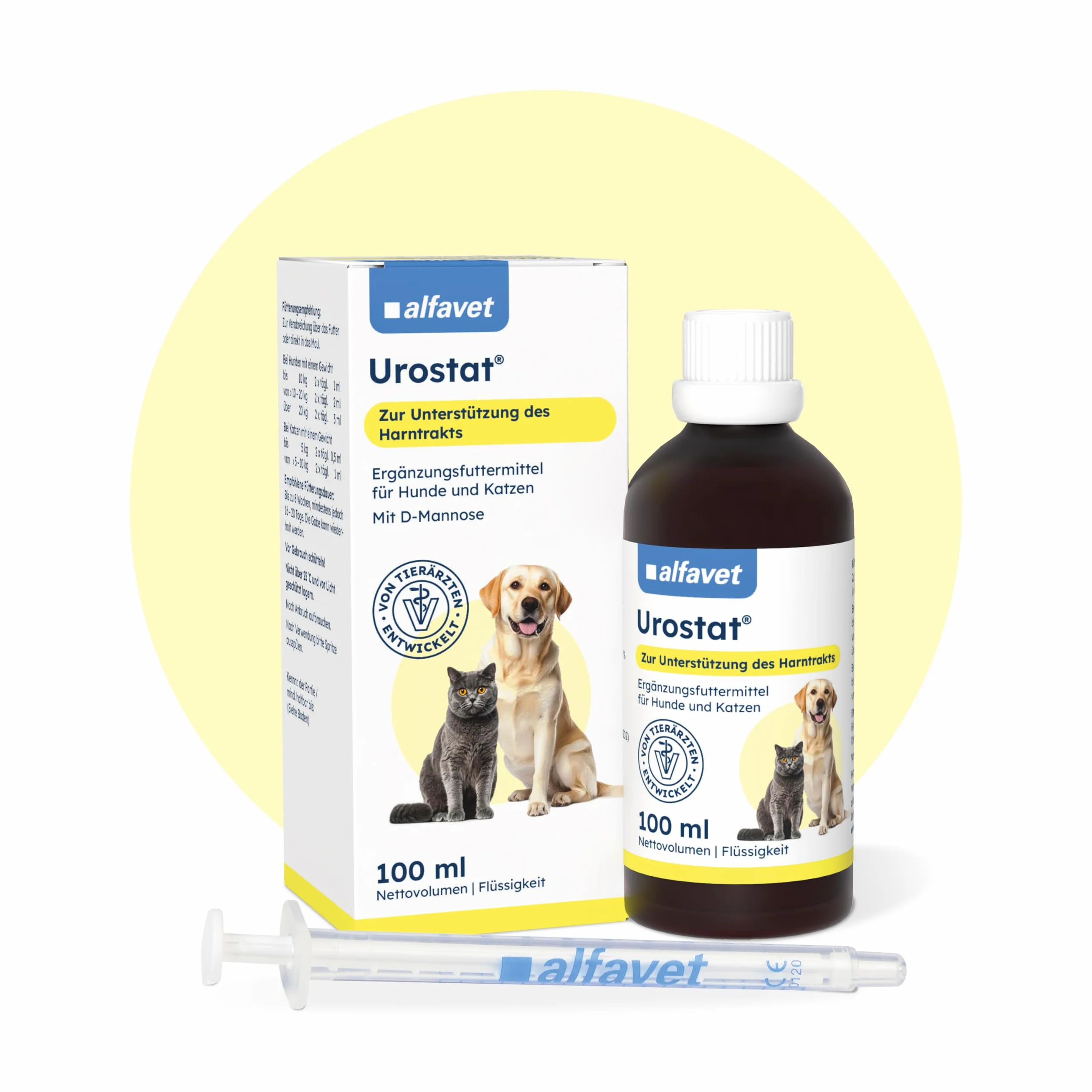 Alfavet Urostat karma uzupełniająca 100 ml strzykawka dozująca dla psów i kotów