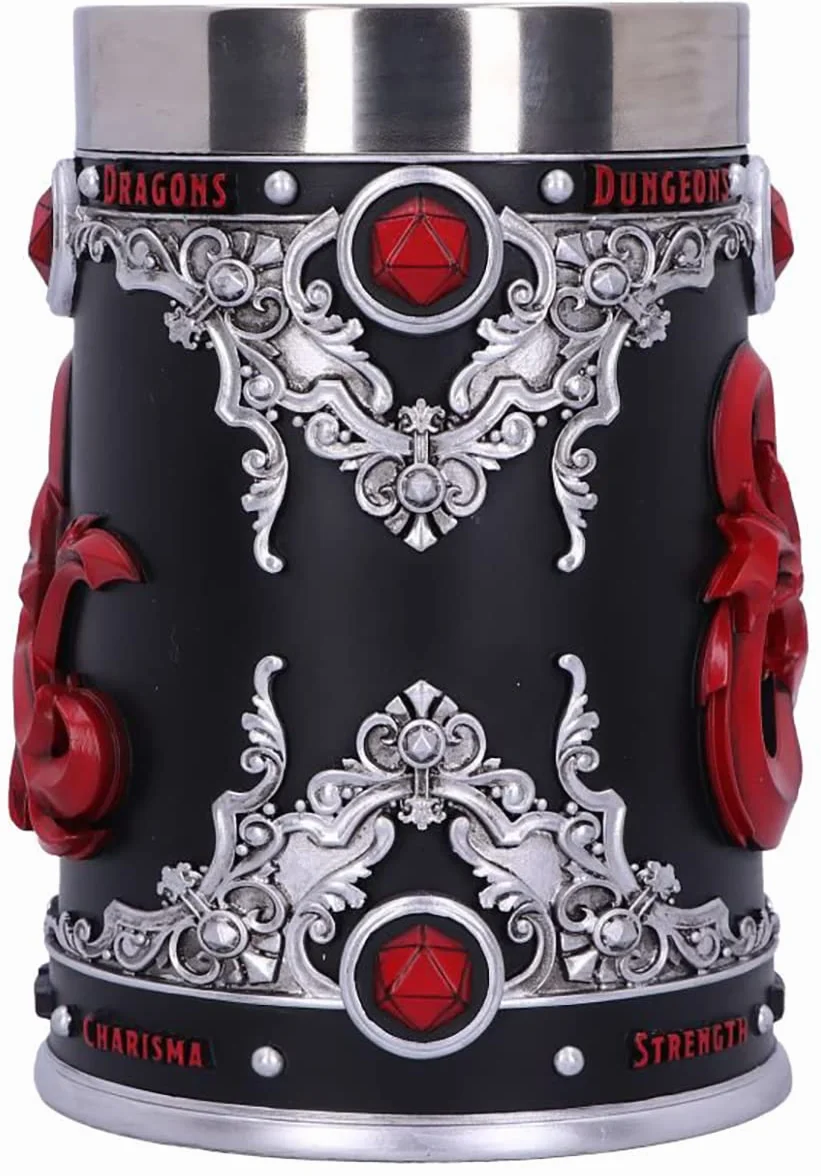 Nemesis Now Dungeons & Dragons Fantasy Role Play Die D20 tankard, żywica poliestrowa, czarny, 1 szt. (1 szt.)