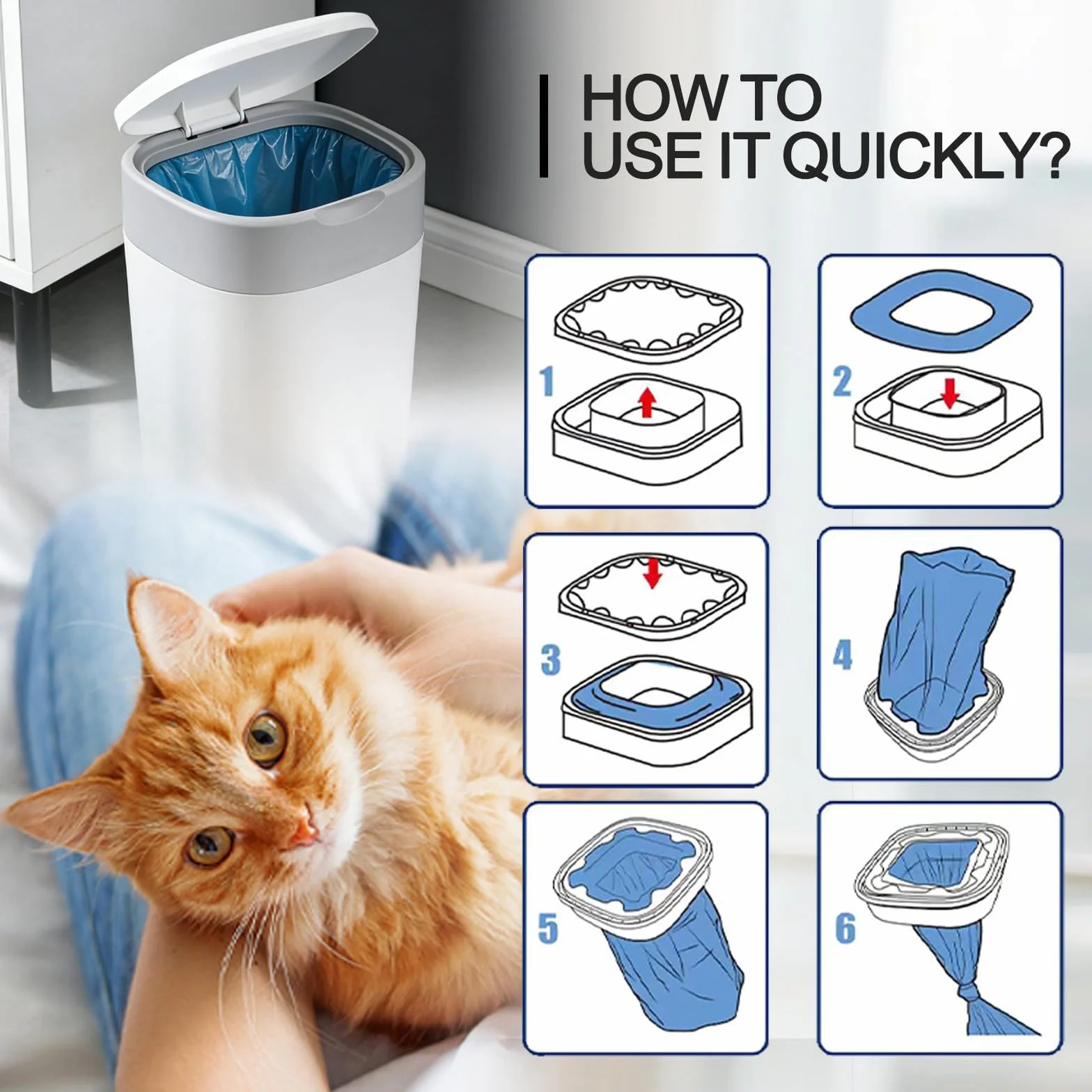 Refill Pack Cat Litter 7-warstwowy EVOH Diaper Bucket 12 sztuk