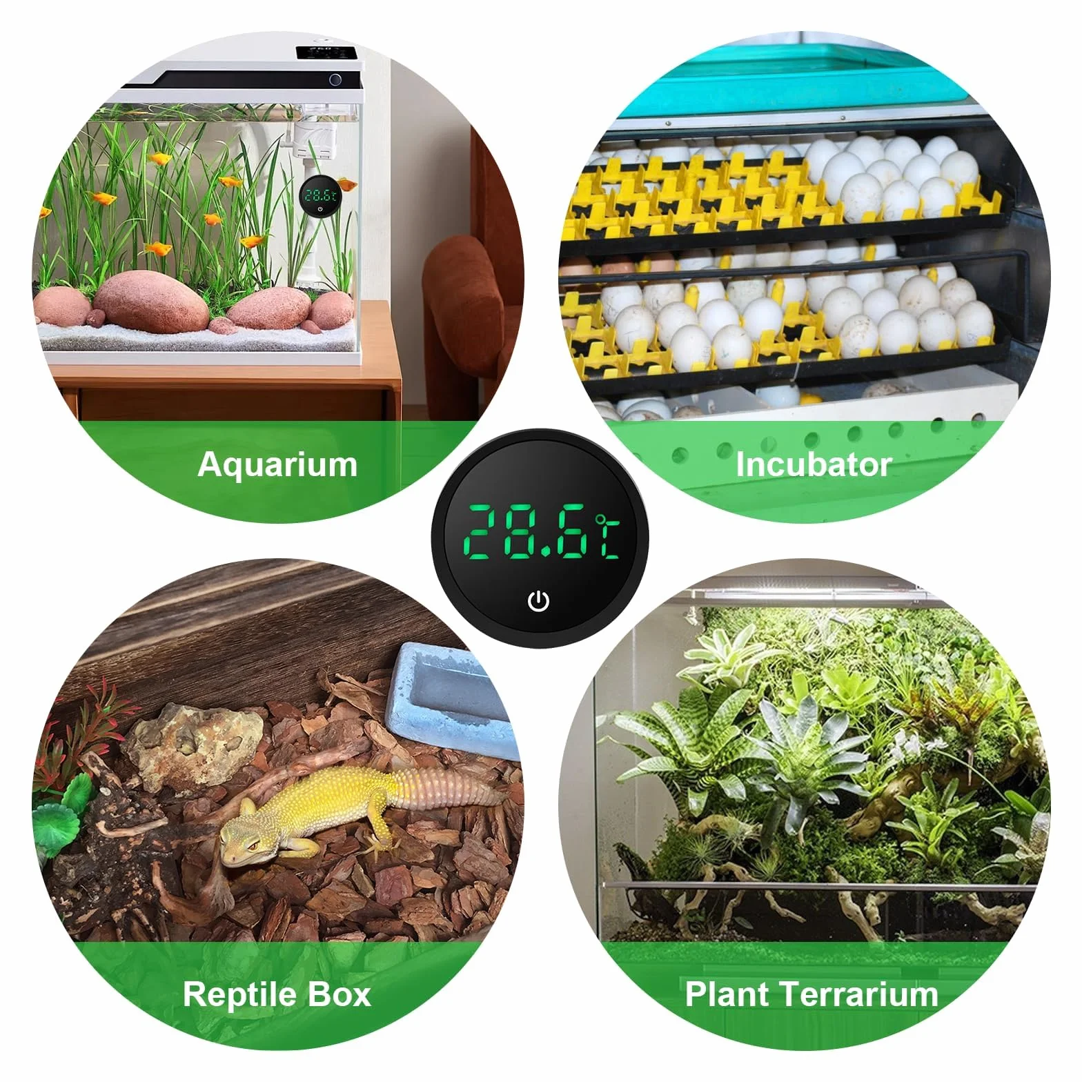 EEEKit Termometr do Akwarium, Zestaw 2 Aquarienthermometer, Mini Cyfrowy Termometr LED do Zbiorników Rybnych I Terrariów