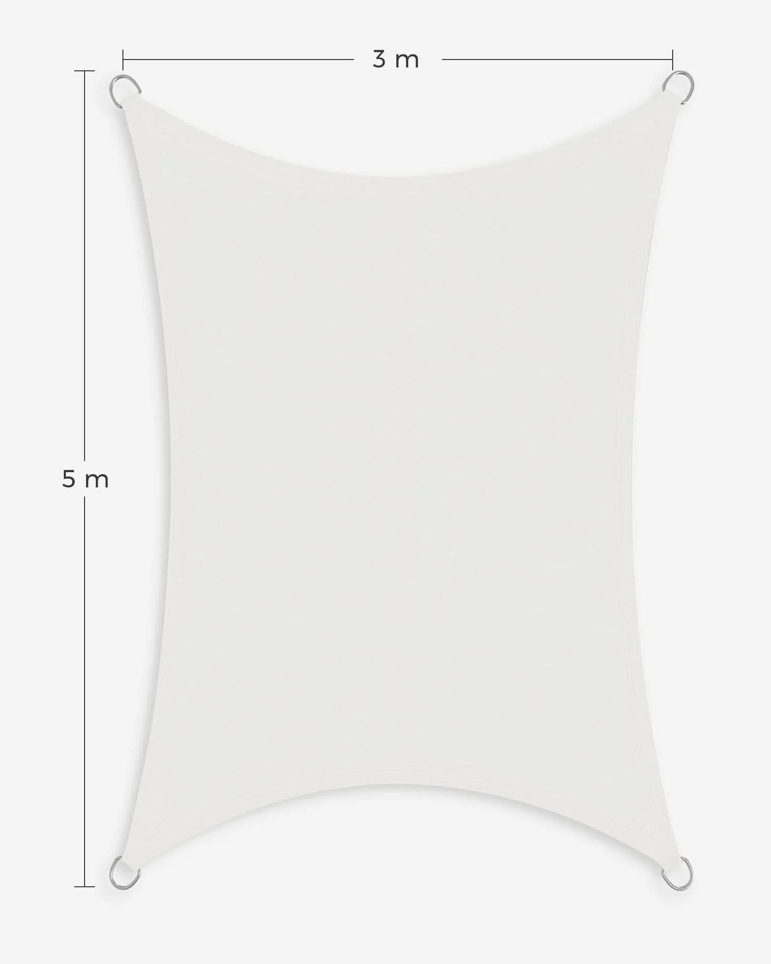 SONGMICS Markiza 3 x 5 m, wodoodporna o słupie wody 665 mm, osłona przeciwsłoneczna z odpornego na rozdarcia poliestru, ochrona UV 93%, taras, ogród, balkon, prostokątna, liny 2 m, biała GSH35IVV1