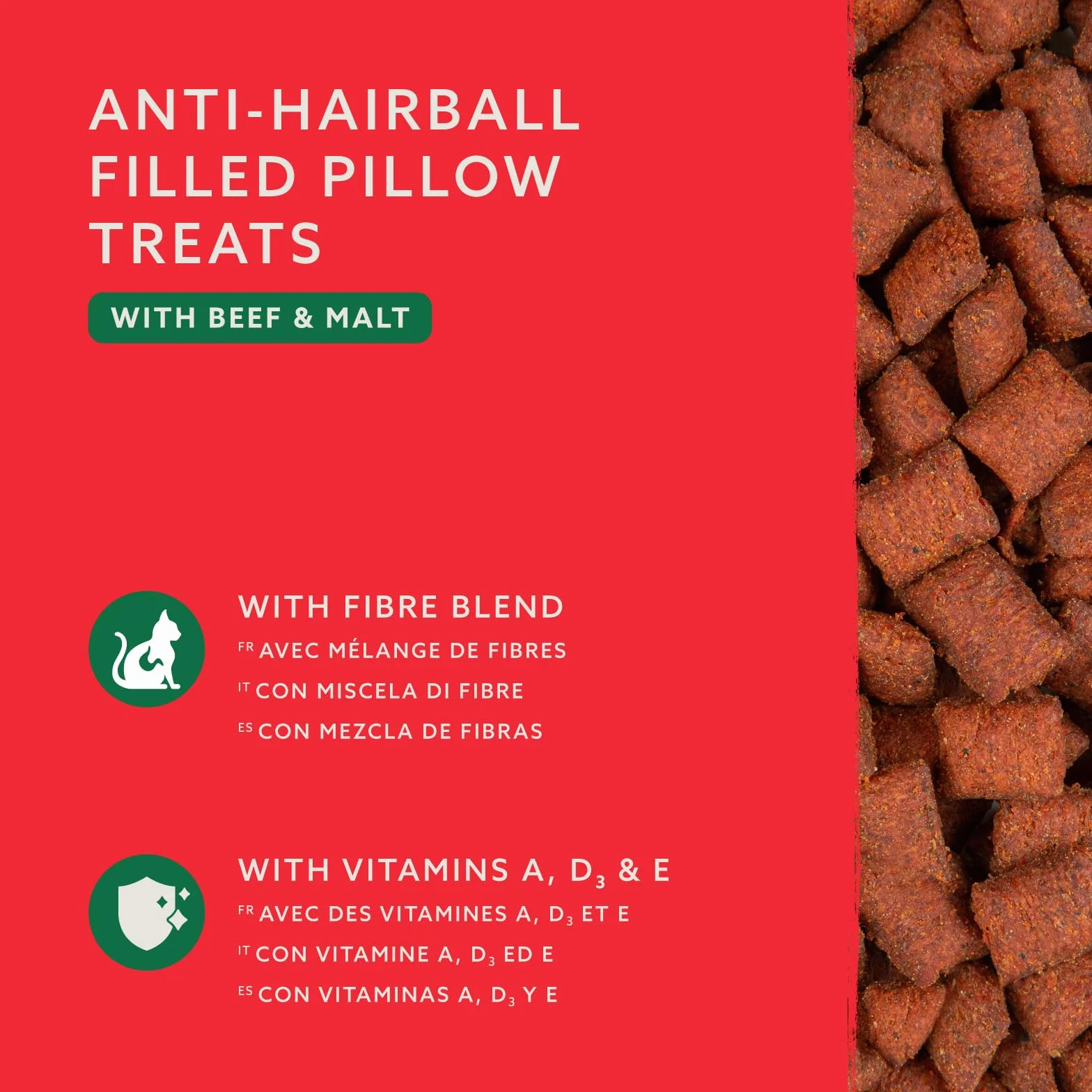 by Amazon - Cat Treats - Anti Hair Ball Pocket poduszka wołowa i słodowa, 70 g