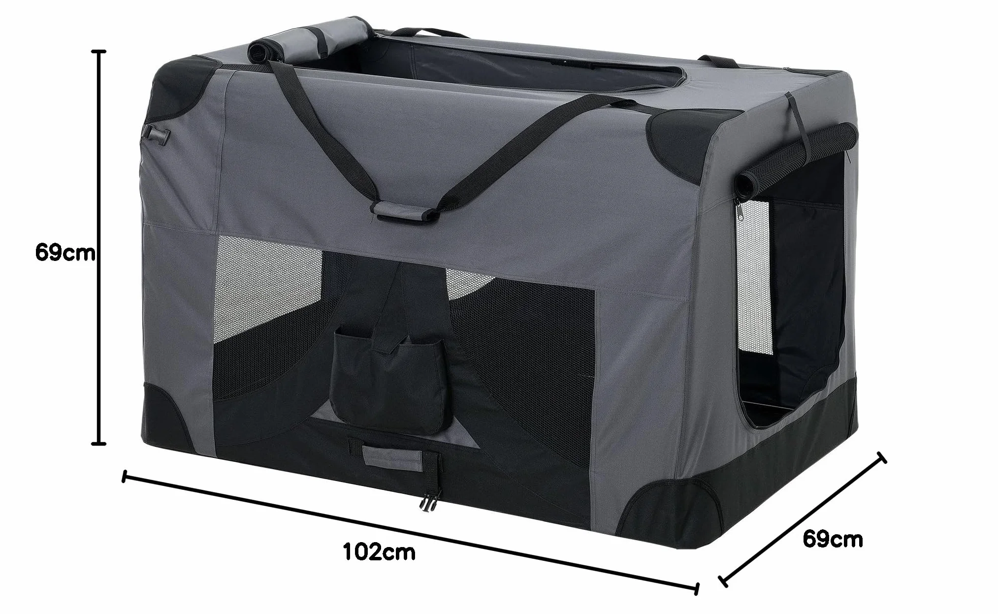Transporter dla psów (szary - składany) Mis. 3XL