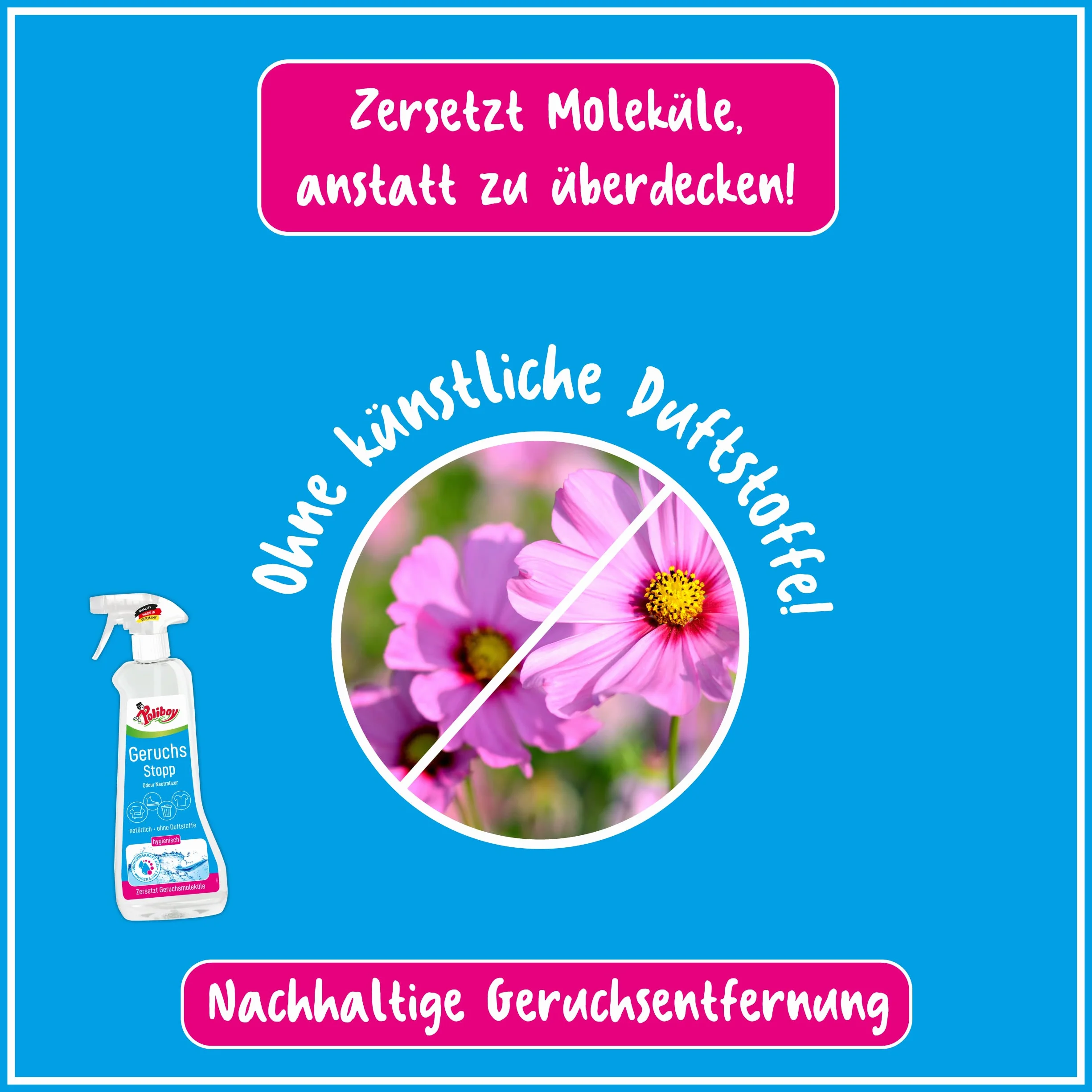 Poliboy Aktiv neutralizator zapachów 5 x 500 ml (2,5 litra) wegański Made in Germany