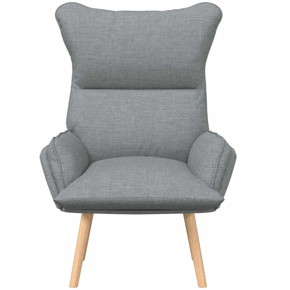 vidaXL fotel Jasnoszary 69 x 74 x 93 cm Tkanina i sklejka, Elegancki fotel, nowoczesny design, przytulne i relaksujące siedzisko do salonu, sypialni, biura