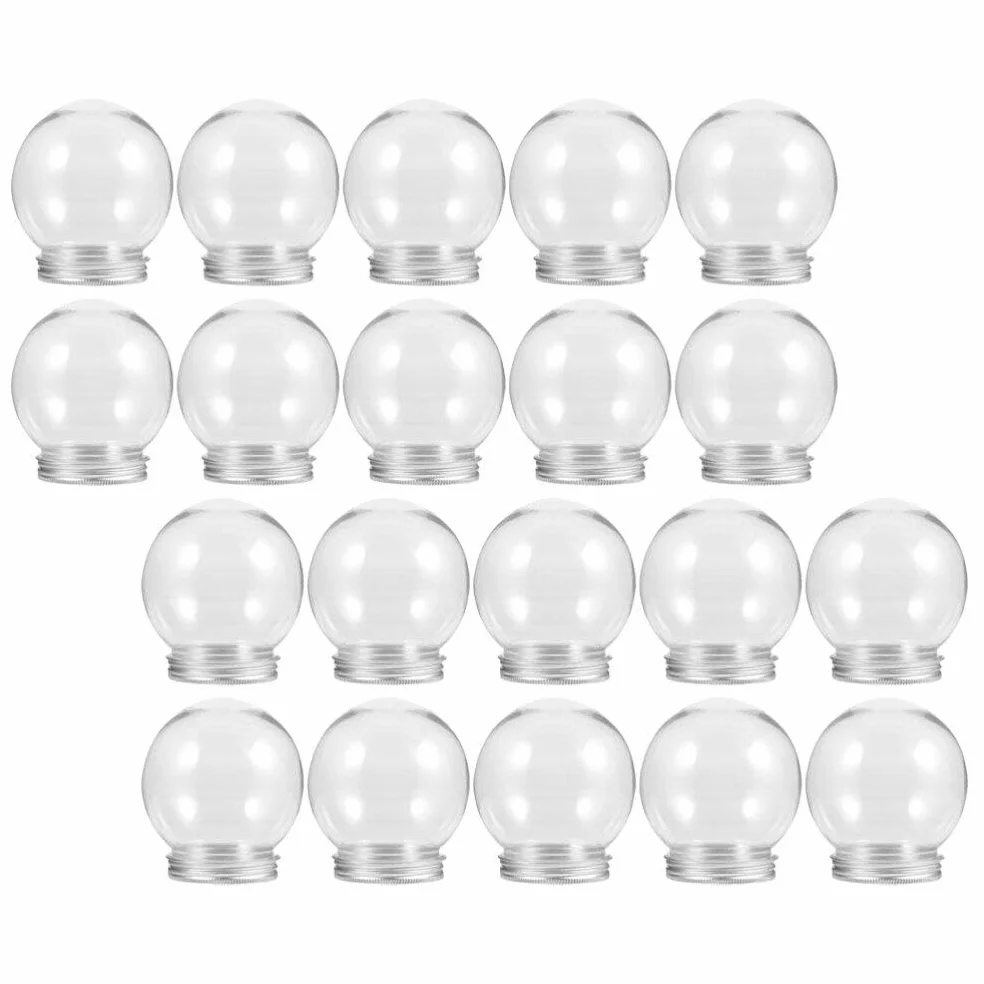 Zerodeko 20 Sztuk DIY Kule Śnieżne 150Ml Przezroczysta Plastikowa Kula Wodna Nadająca Się Do Napełniania Kula Śnieżna Z Odkręcaną Nakrętką Na Świąteczne Dekoracje Do Domu DIY Rzemiosło