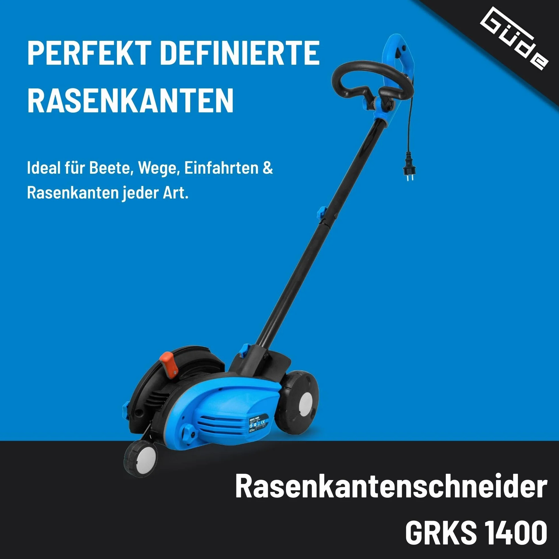 Gude GRKS 1400 Obcinacz prądu zmiennego czarny, niebieski 1,3 cm 3,8 cm Ostrza obrotowe 3 koła 4700 obr/min