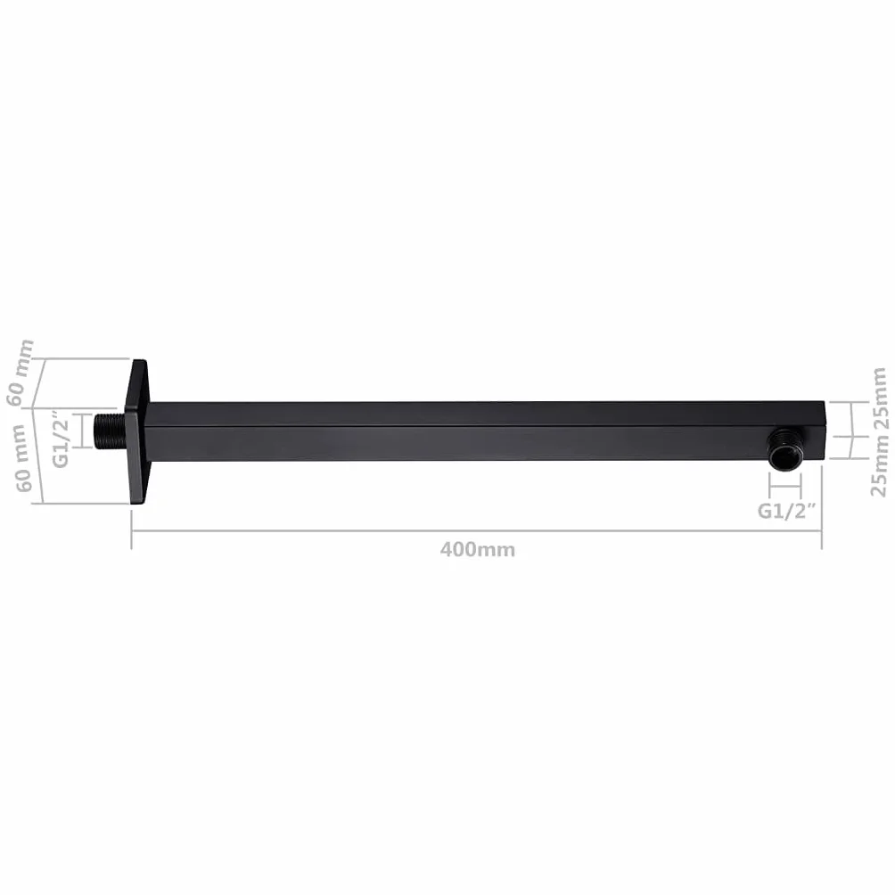 vidaXL Ramię do deszczownicy, kwadratowe, stal 201, czarne, 40 cm