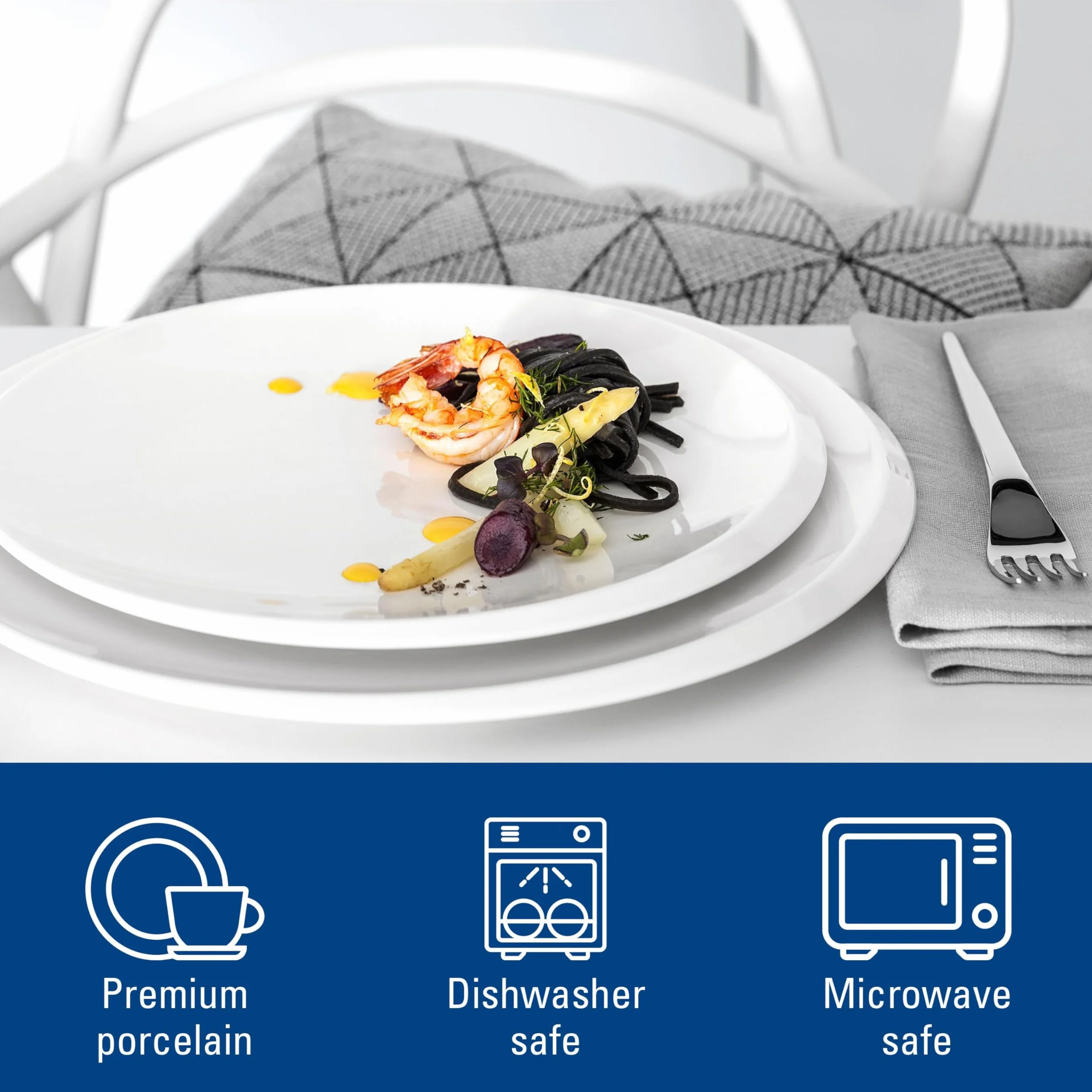 Villeroy & Boch NewMoon talerz obiadowy 27 cm, porcelana premium, biały