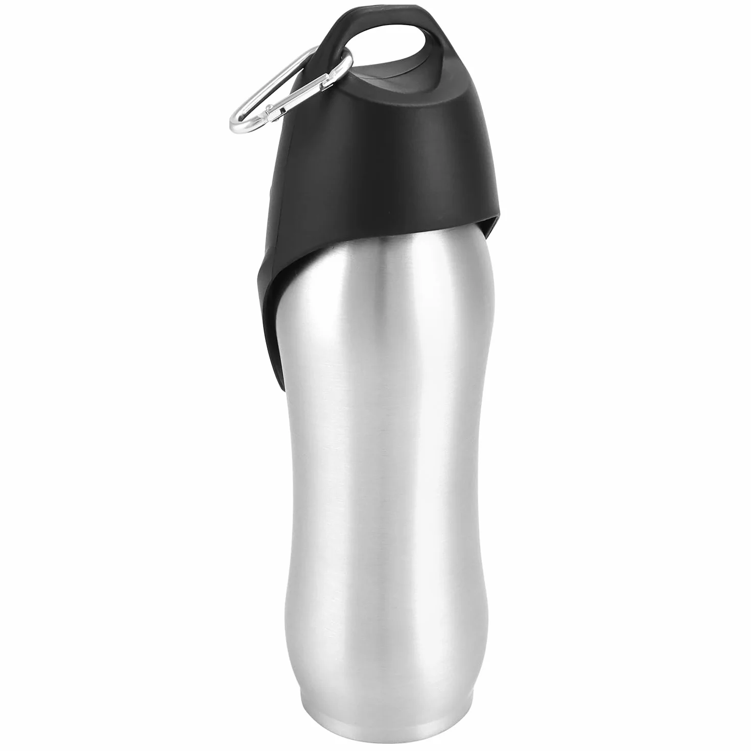 QWORK Duża butelka na wodę dla psa, 750 ml, stal nierdzewna, przenośna, szczelna, izolowana, łatwa do czyszczenia, na spacer, wędrówki, do aktywności na świeżym powietrzu