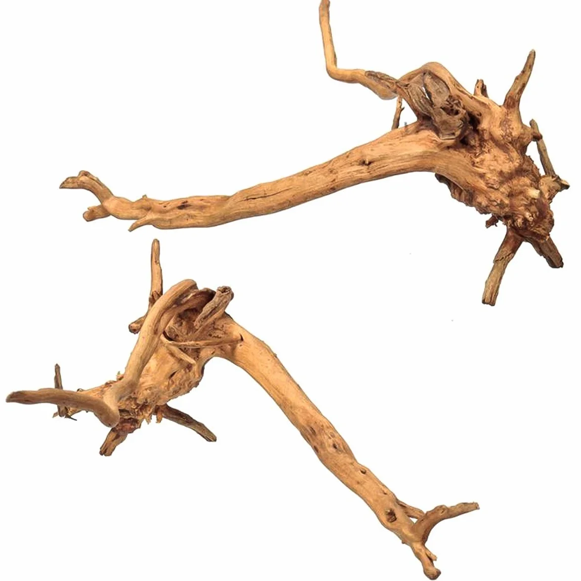 Esenlong Naturalne drewno dryfujące gałązki winorośli gady dekoracja akwarium, losowy kształt 10-15 cm