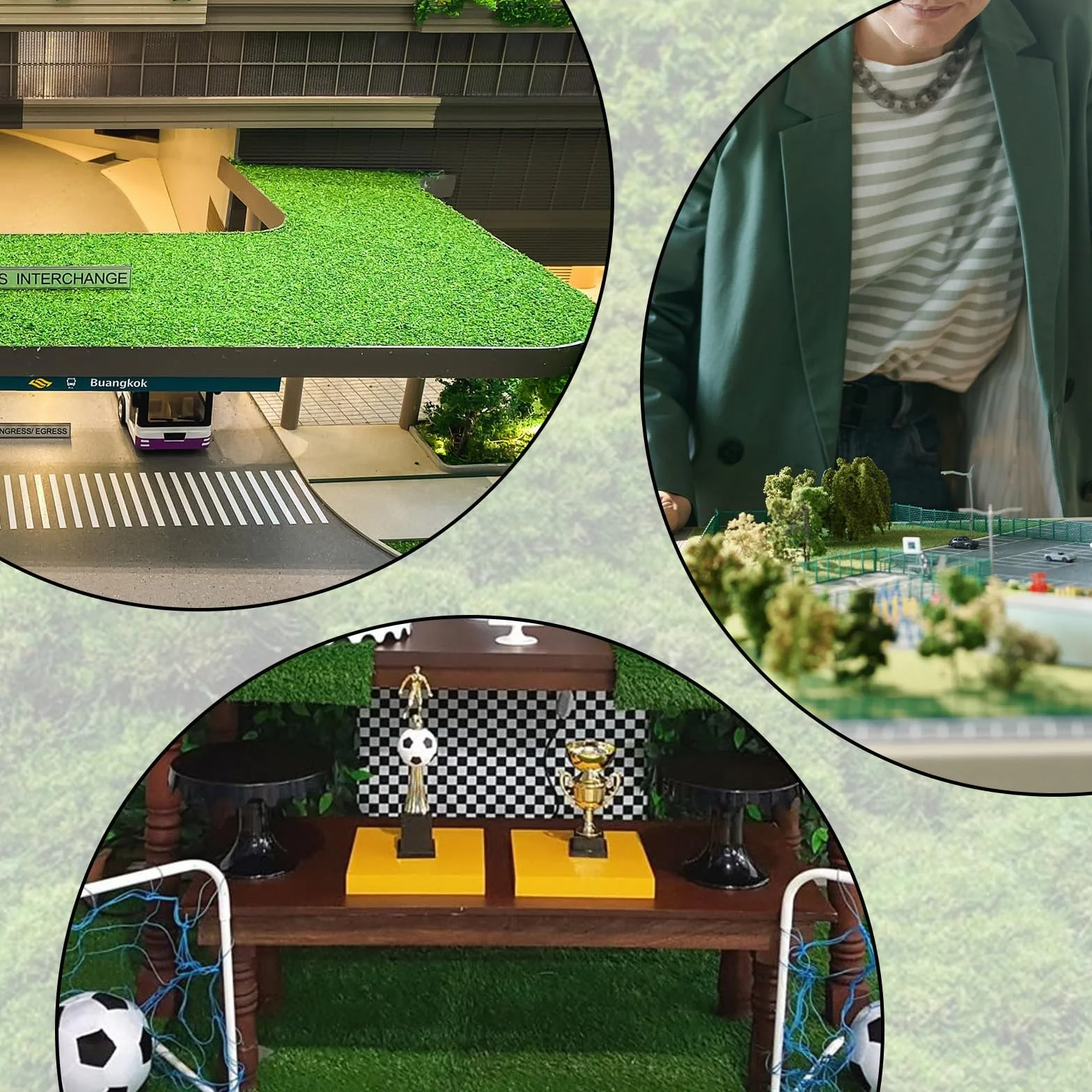 Nogeqi 8 sztuk mini dywan ze sztucznej trawy 15 x 15 cm, dywan trawnikowy, dekoracja do rzemiosła, sztuczna trawa, miniaturowy trawnik, do modelarstwa, domku dla lalek, miniaturowy ogród