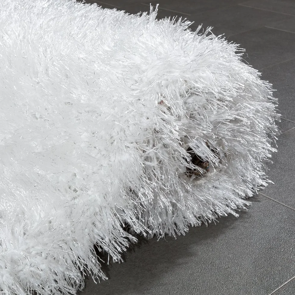 Paco Home Dywan Shaggy Dywan Do Salonu Jednokolorowy Pluszowy Nowoczesny, Rozmiar:60x100 cm