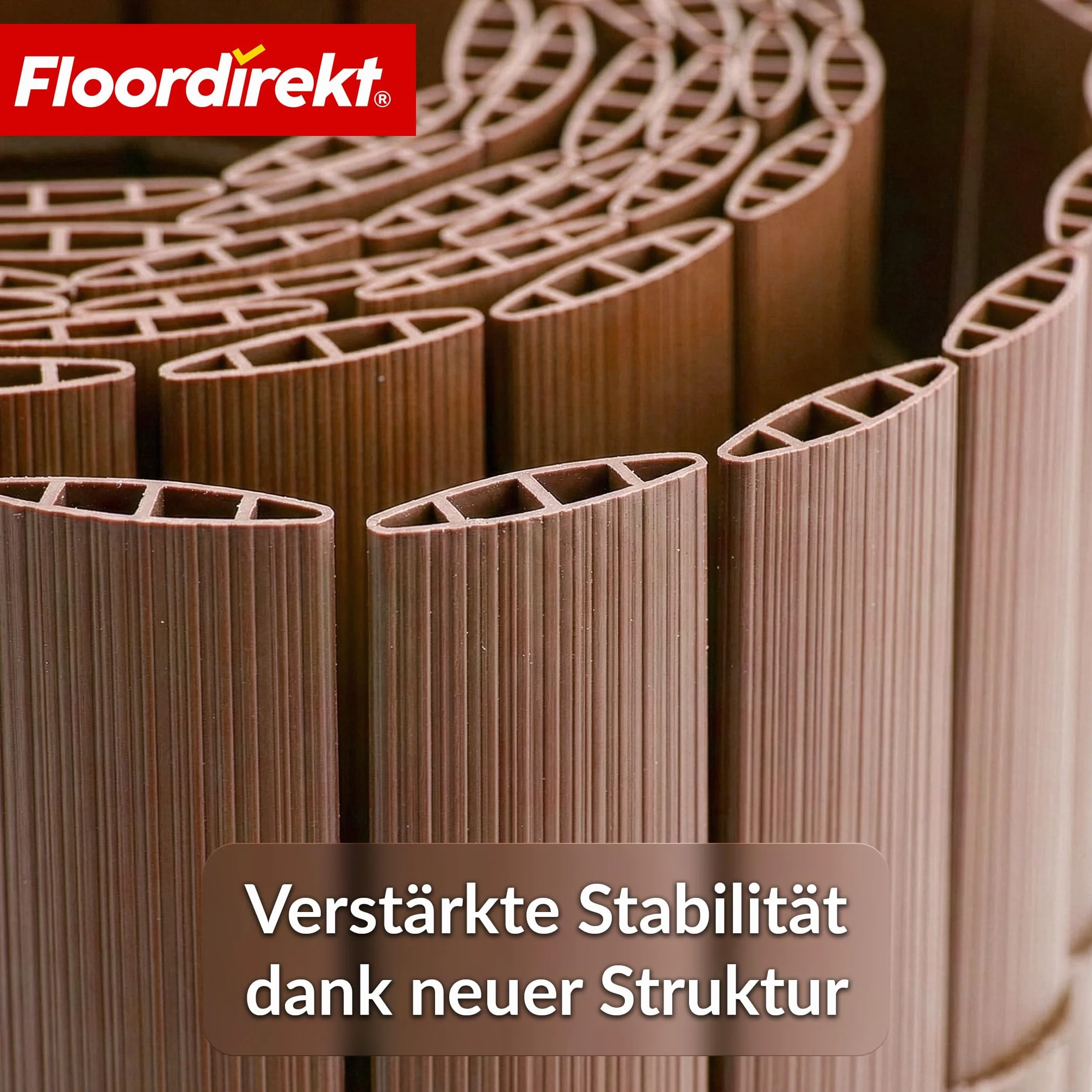 Floordirekt Osłona przed spojrzeniami, do ogrodu, na balkon i taras, mata maskująca, ochrona przed spojrzeniami i na zewnątrz, dostępna w wielu kolorach i rozmiarach (100 x 500 cm, brązowa)