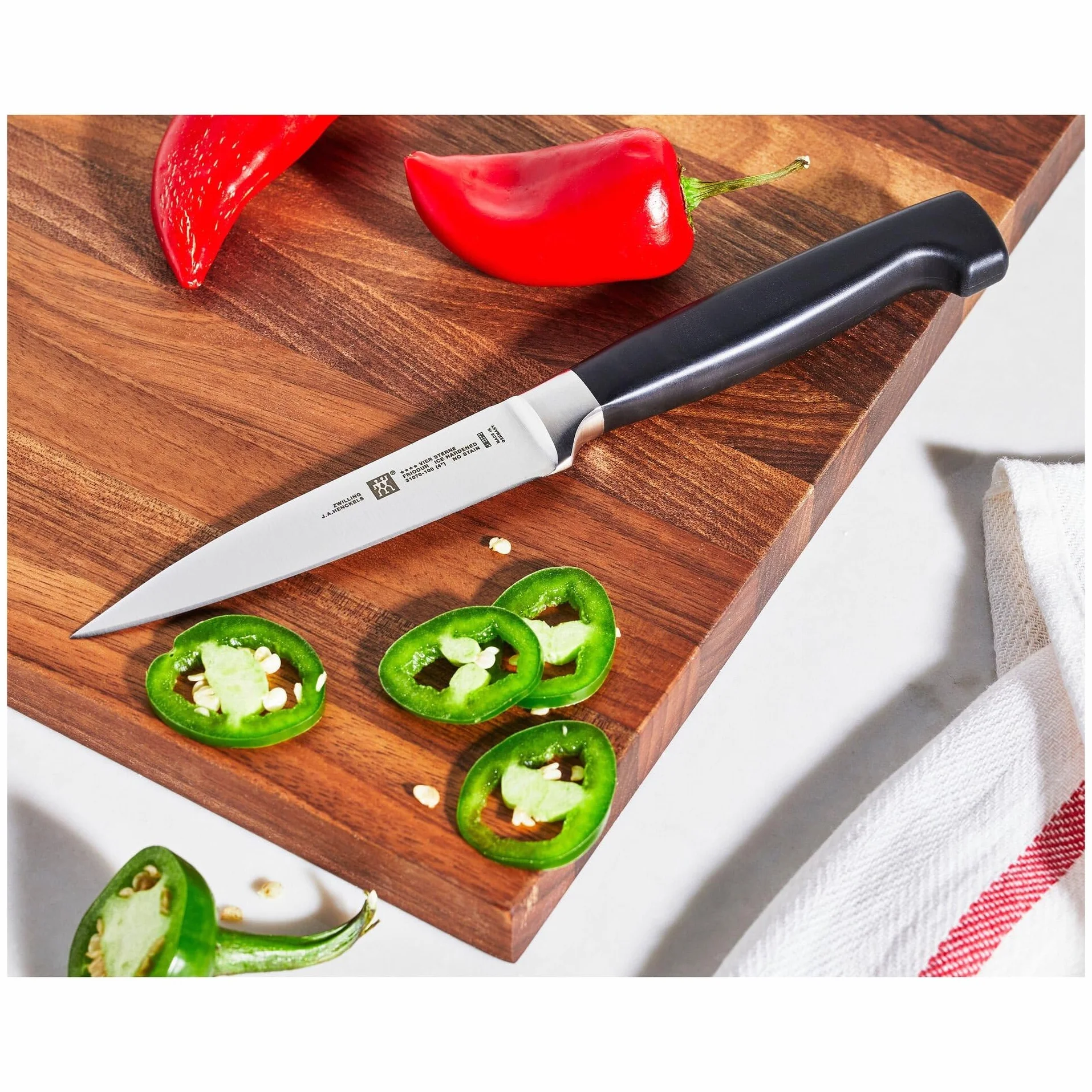 ZWILLING 31070-101-0 FOUR STAR nóż do obierania, 10 cm, srebrny/czarny
