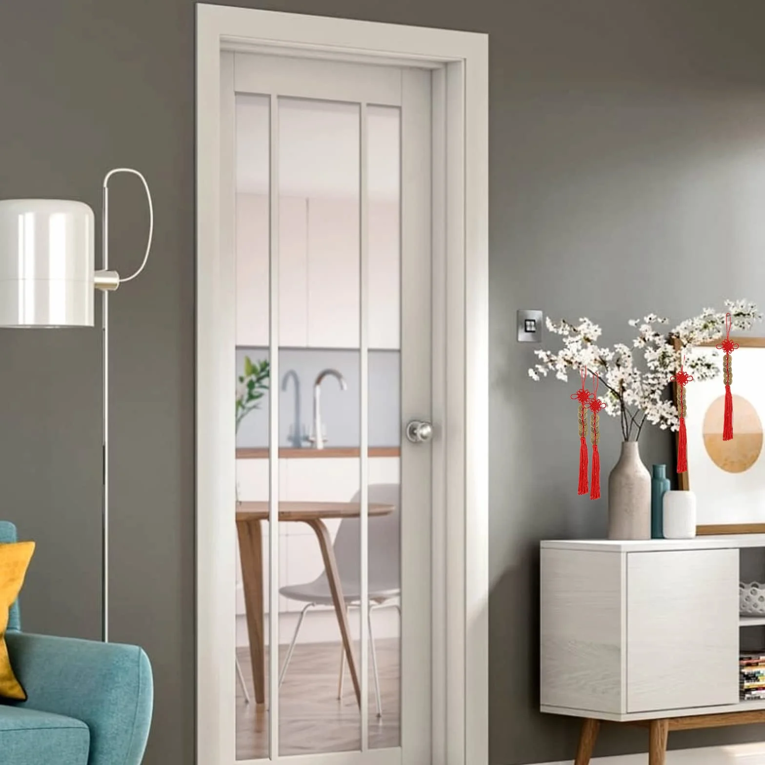 8 sztuk chińskich węzłów, monety Feng Shui, monety na szczęście, czerwone monety na szczęście Feng Shui, dla bogactwa, szczęścia, zdrowia, cudowny prezent