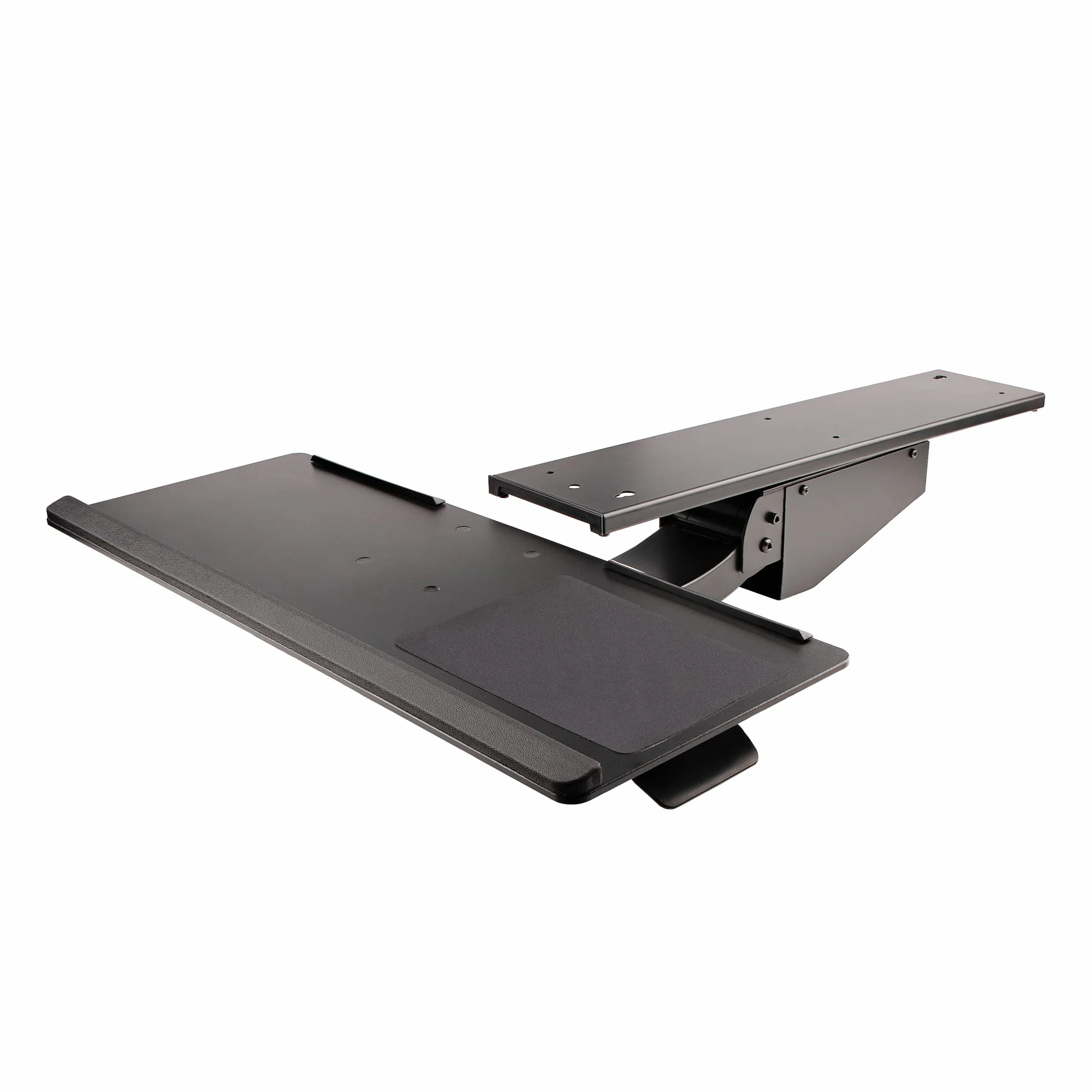 Półka na klawiaturę, z regulacją wysokości, podkładka pod mysz, 25 x 66 cm, ergonomiczna półka na biurko/komputer, z podkładką pod mysz i podkładką na nadgarstek, funkcja przechylania/obracania