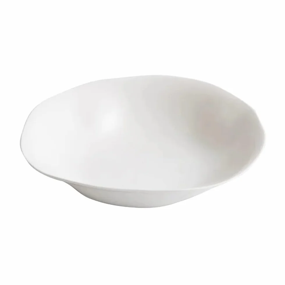 Talerze Obiadowe Kreatywny, nieregularny, biały, gruby talerz ceramiczny - zupa sałatkowa, danie z makaronem(26.5cm)
