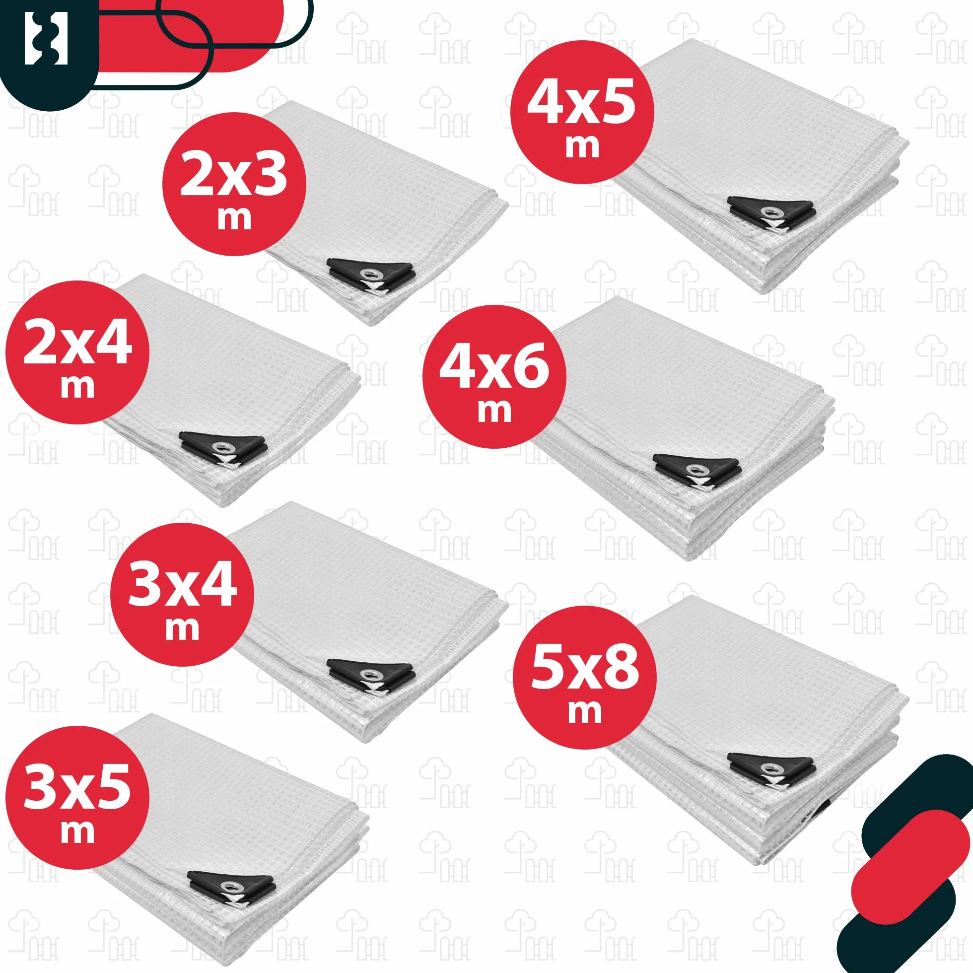 KOTARBAU® Plandeka 120 G/M2 - Płachta Ochronna Okryciowa - 2 X 3 M - Folia Szklarniowa - Mocna - Gruba - Zbrojona - Uniwersalna - Wodoodporna - Przezroczysta - Transparentna