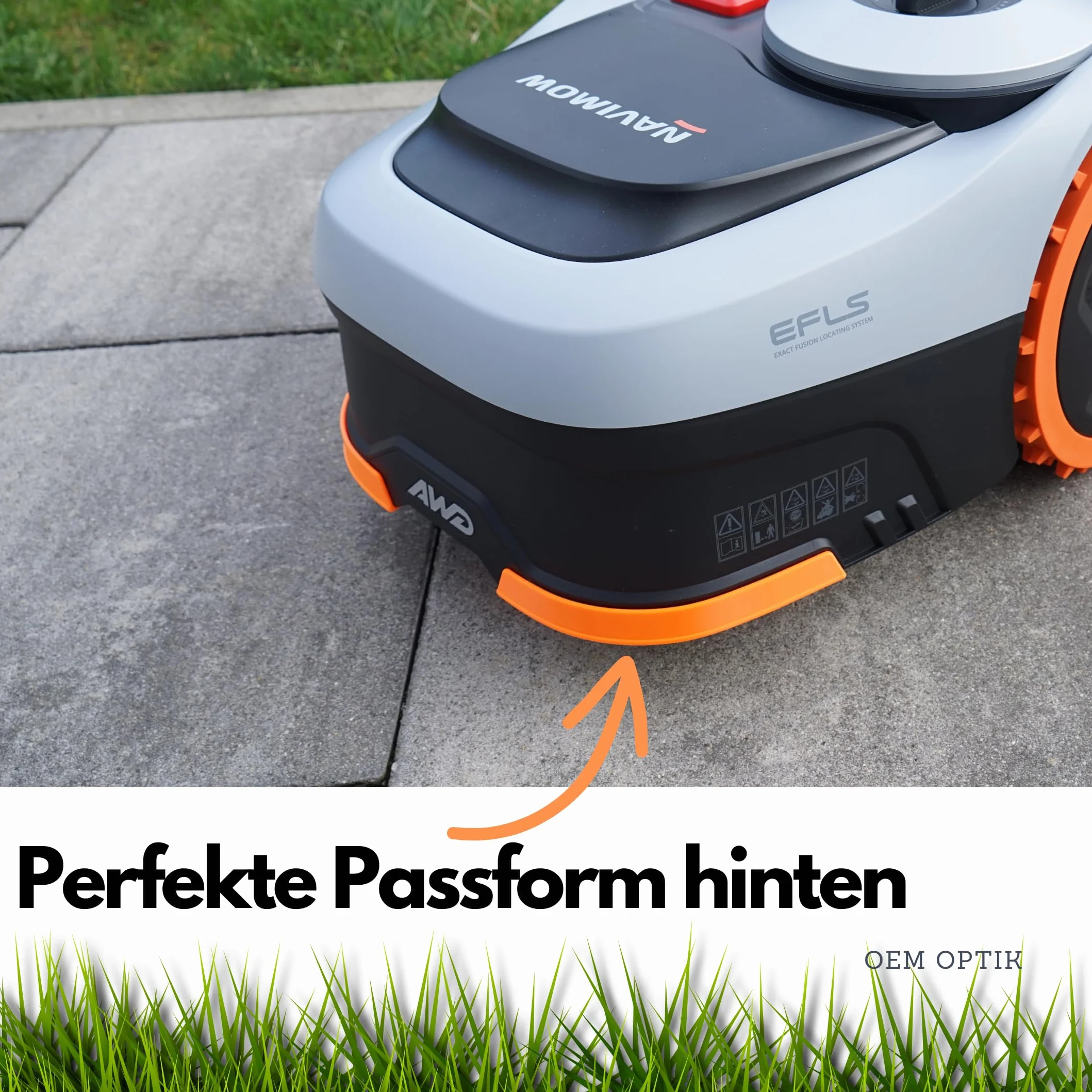 Ochrona krawędzi do robota koszącego Segway Navimow - wystarczy wetknąć, nie wymaga klejenia (pomarańczowa i205 | i208 | i210)