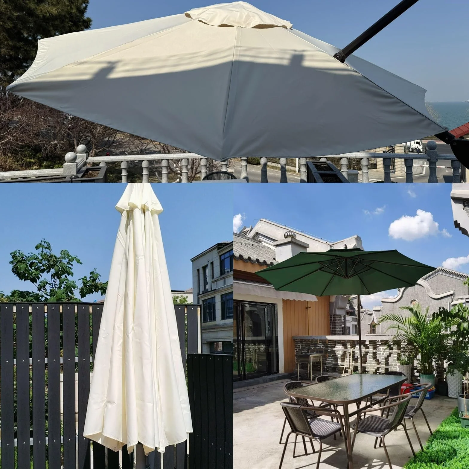 Zapasowy baldachim parasola na zewnątrz 15/20 cm 182 223 33 33 33 cm, targ na patio, pokrowiec na stół do podwórka, ogrodu, na dziedziniec, basen, trawnik, targ