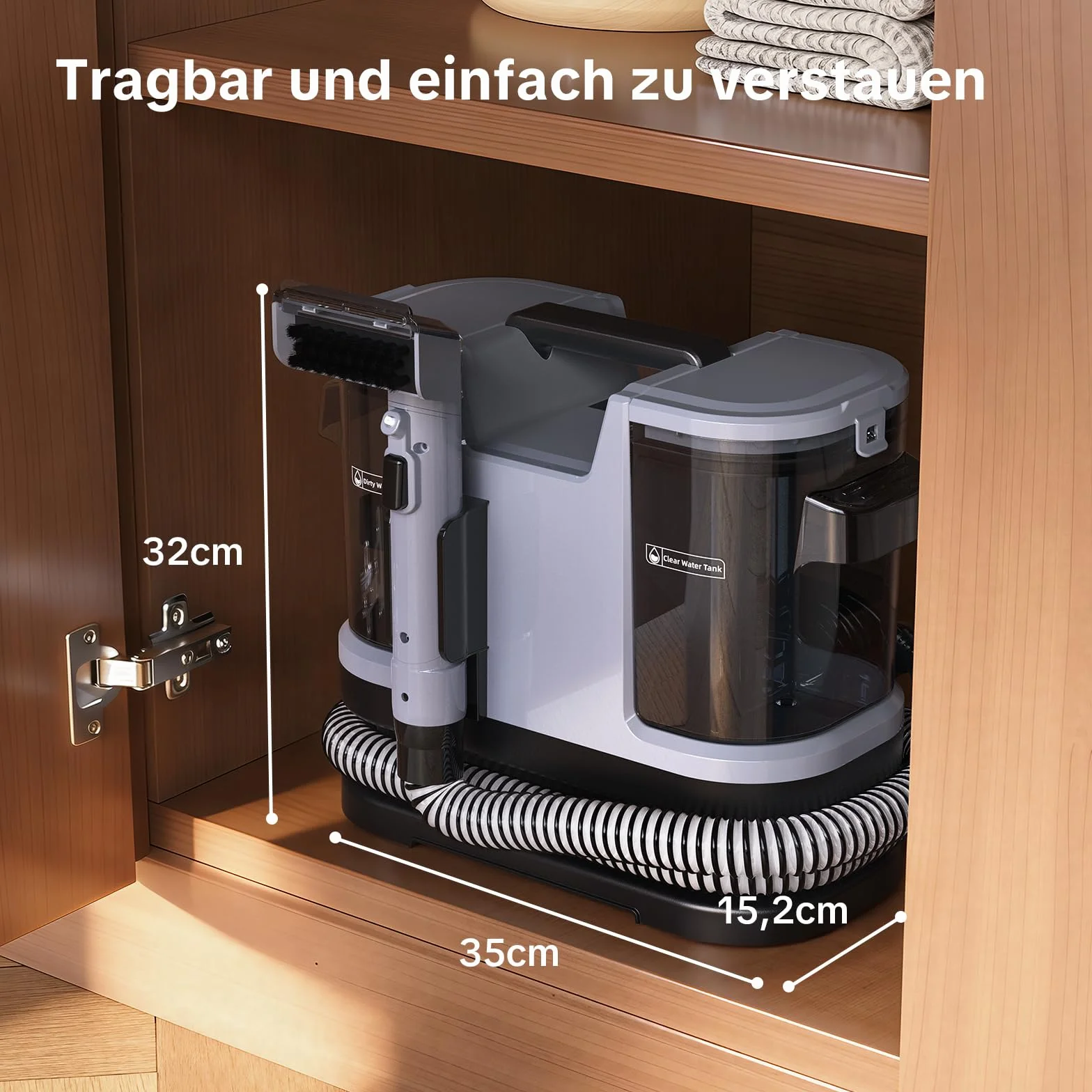 Lubluelu Urządzenie do czyszczenia dywanów na mokro, 600 W – 18 kPa, przenośne urządzenie do czyszczenia dywanów z samoczyszczeniem i długim wężem do dywanów, sof i wnętrz samochodowych