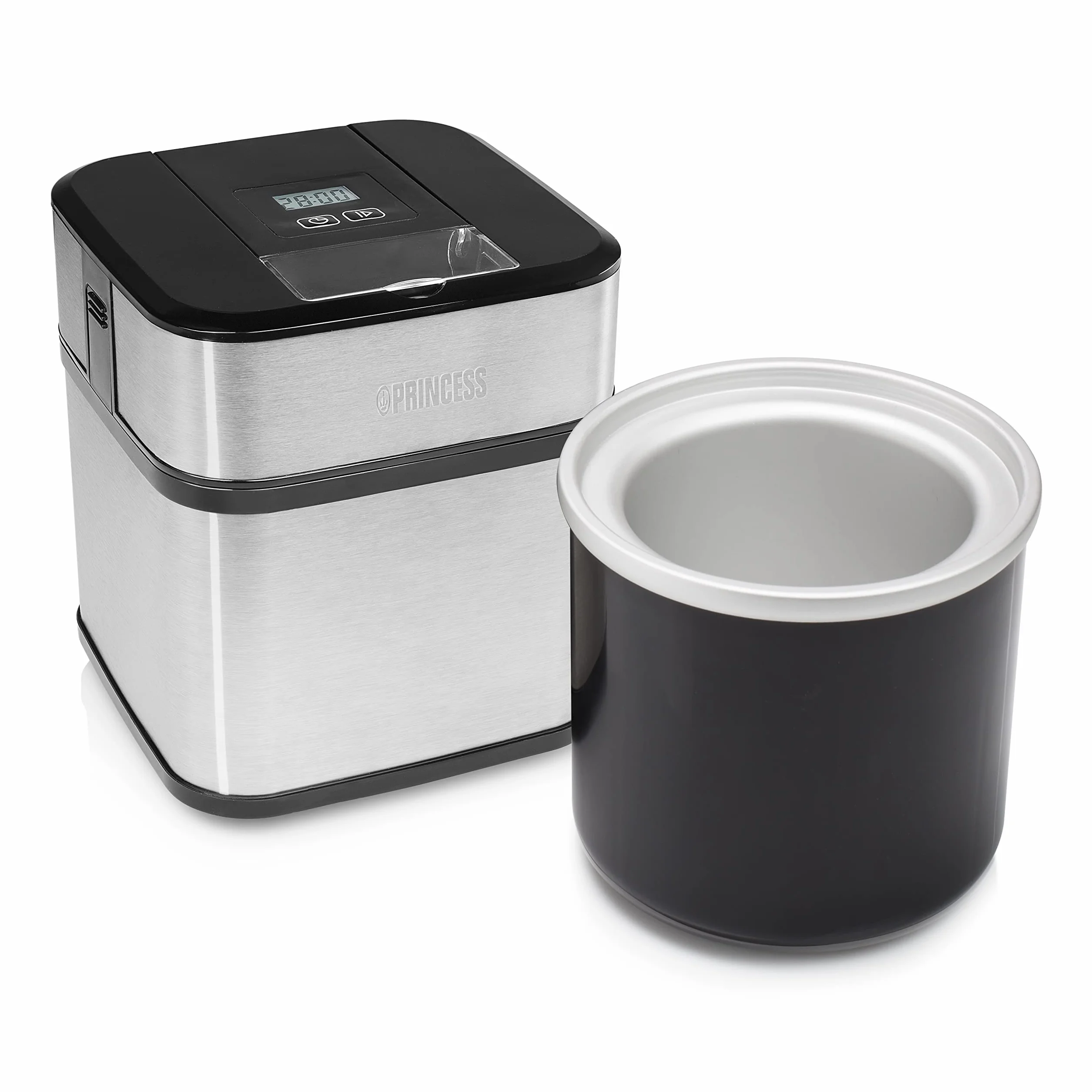 Maszynka do lodów Princess 282605 Ice Cream Maker – wyświetlacz LCD - lody, mrożony jogurt, sorbety - przygotuj domowe lody w dowolnej chwili – pojemność 1,5 litra