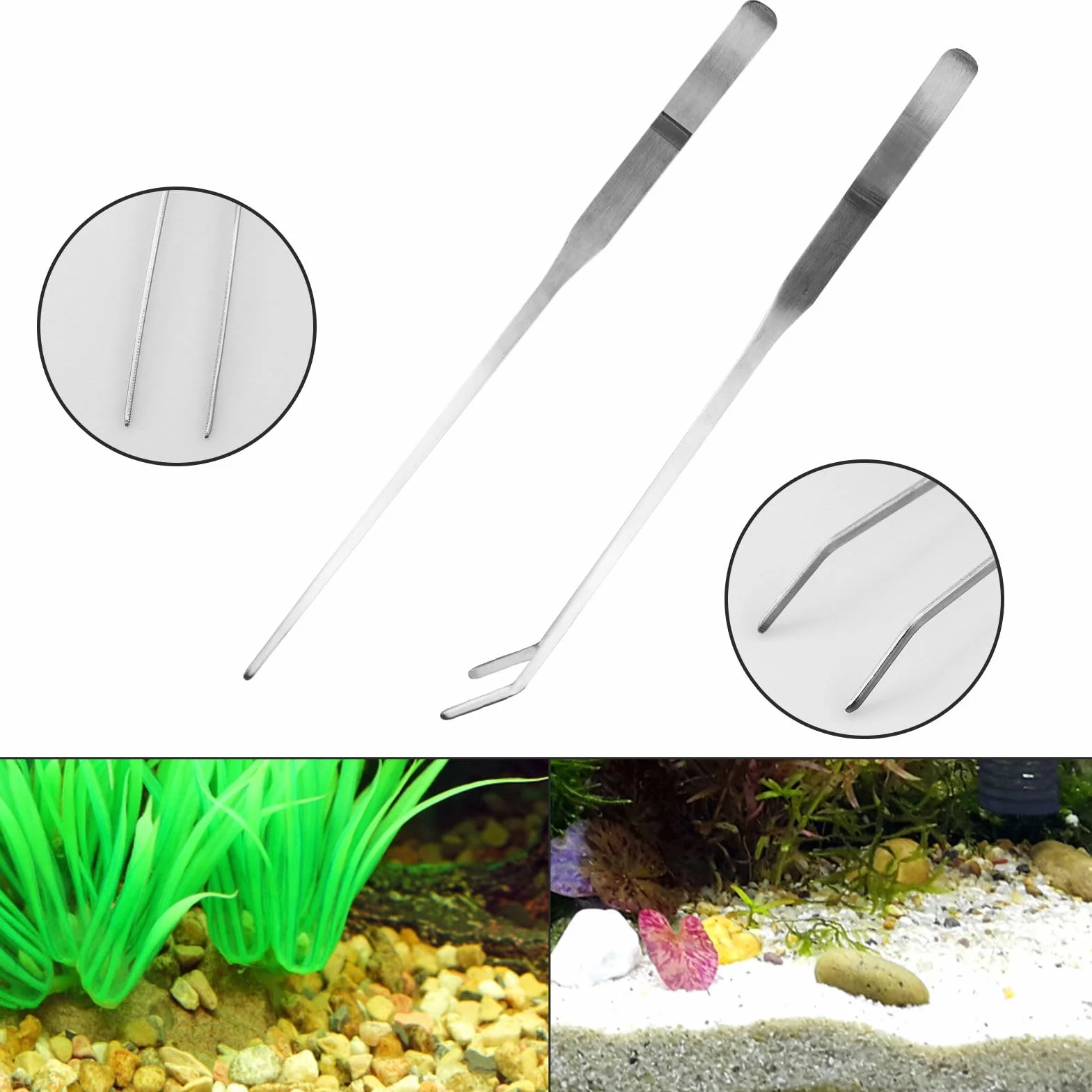 Zestaw do akwarium Aquascaping 3 sztuki stal nierdzewna narzędzie do pielęgnacji