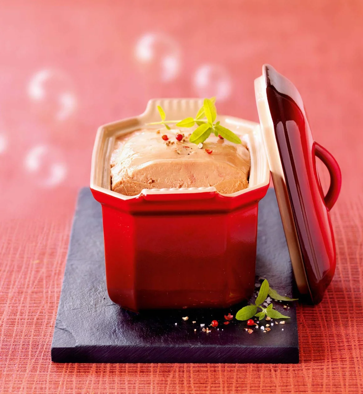 Le Creuset Kamionka prostokątny terrine z prasą, 800 ml, Cerise, 91008408064000