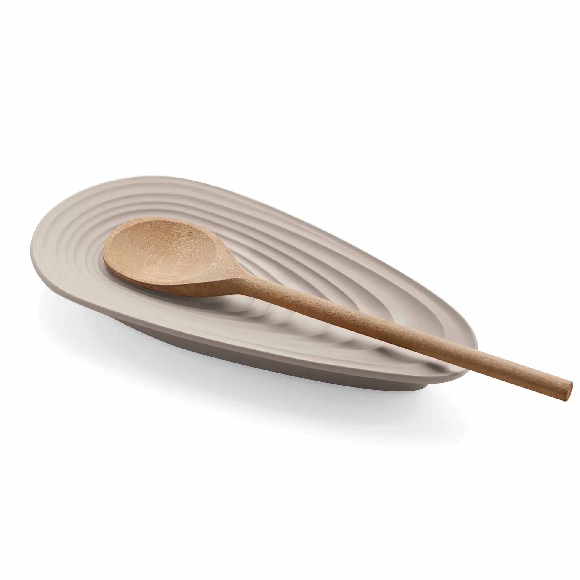 Guzzini - Eco-Kitchen, KEEP CLEAN, Podpórka pod łyżkę, Podpórka na sztućce, Materiał z recyklingu - Mleczna biel, 25x12,5xh 3 cm - 179900156