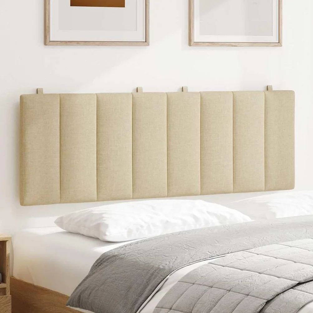 Poduszka Hanko Cream 120 cm, miękka tkanina poliestrowa, montaż ścienny, do sypialni, wygodny dodatek do łóżka