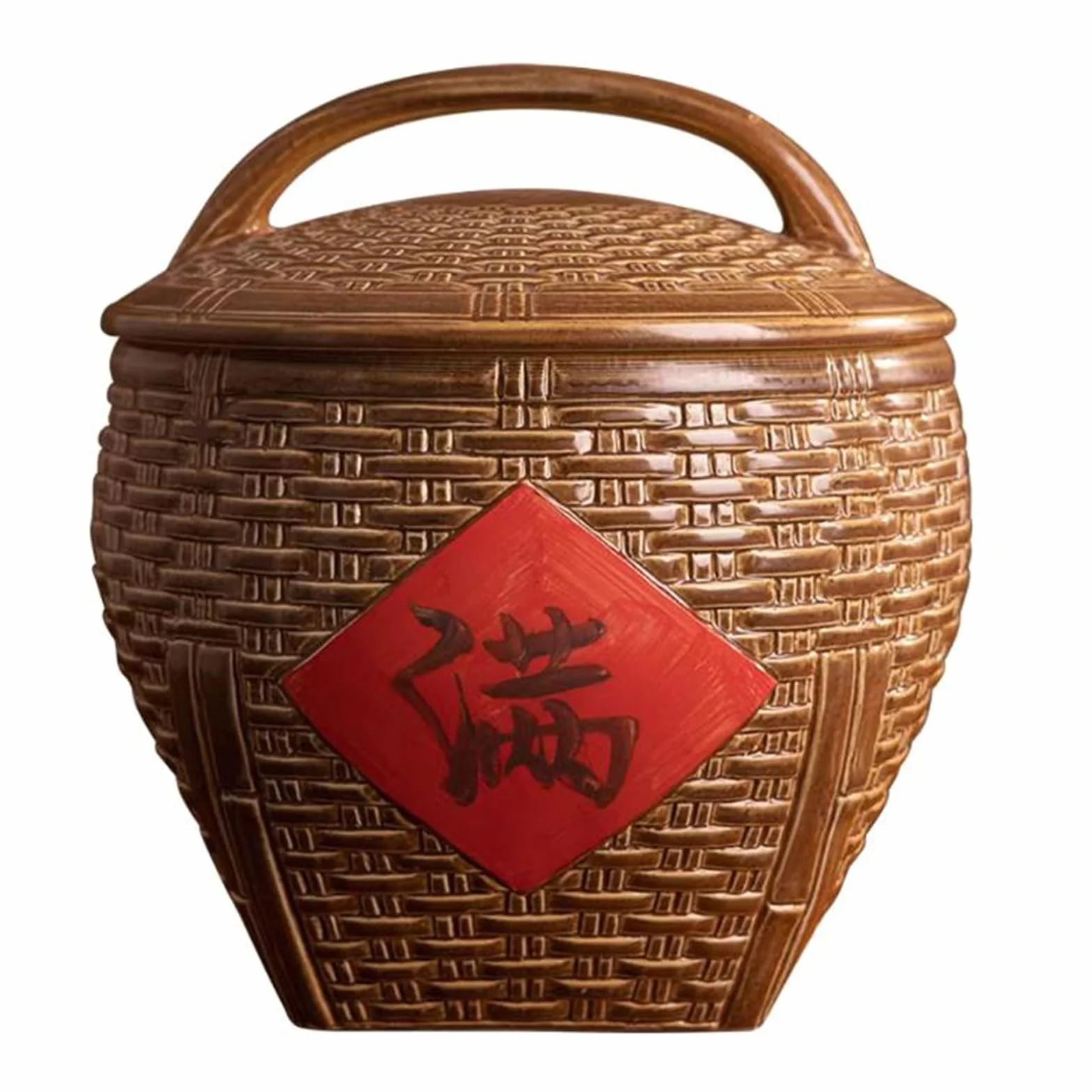 Ceramiczny pojemnik do przechowywania żywności, duży organizer kuchenny i spiżarnia na ziarna, ryż, soję, kukurydzę, mąkę, płatki owsiane z pokrywką