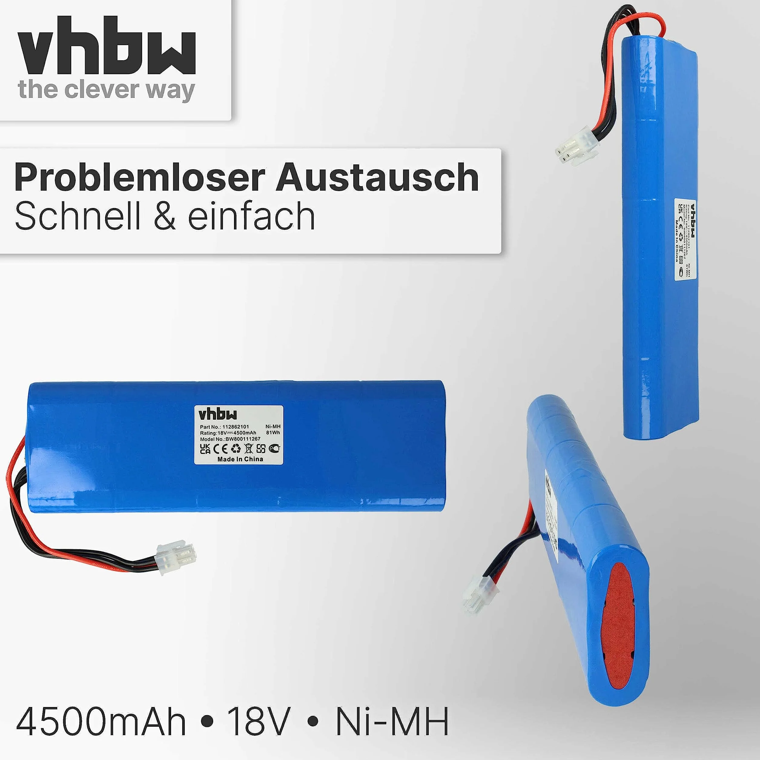 vhbw Akumulator kompatybilny z kosiarką Husqvarna Automower 210AC, 210C, 220AC, 230ACX, 260ACX, G2 (2004-2006), SH, Solar Hybrid - (NiMH, 4500 mAh, 18 V)