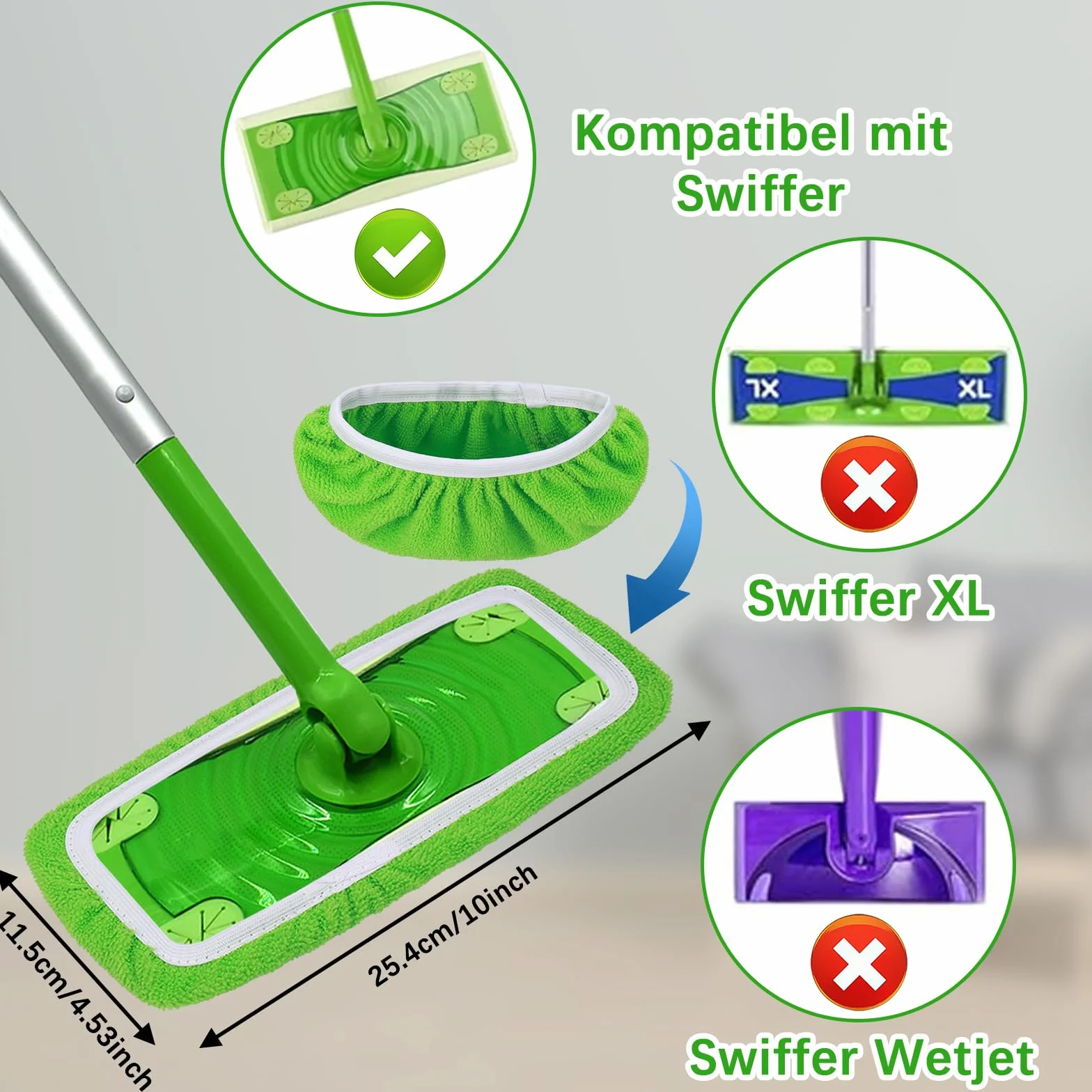 8 sztuk ⋆ściereczek wielokrotnego użytku do mopa Swiffer, zestaw mikrofibry do mopa Swiffer Sweeper