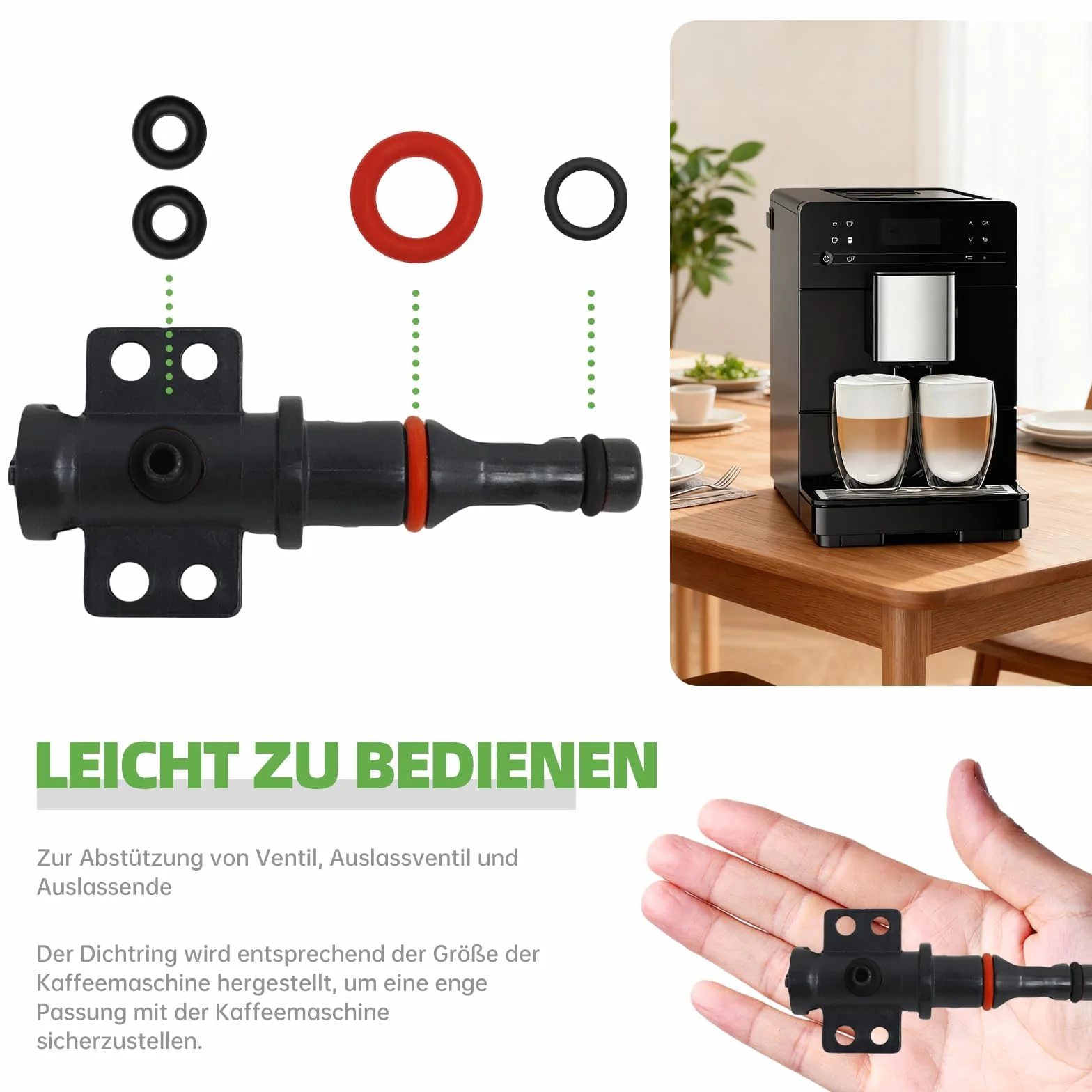 Zestaw 30 silikonowych uszczelek O-Ring do ekspresu ciśnieniowego, kompatybilny z DeLonghi ESAM/ECAM/ETAM – części zamienne do spieniacza mleka